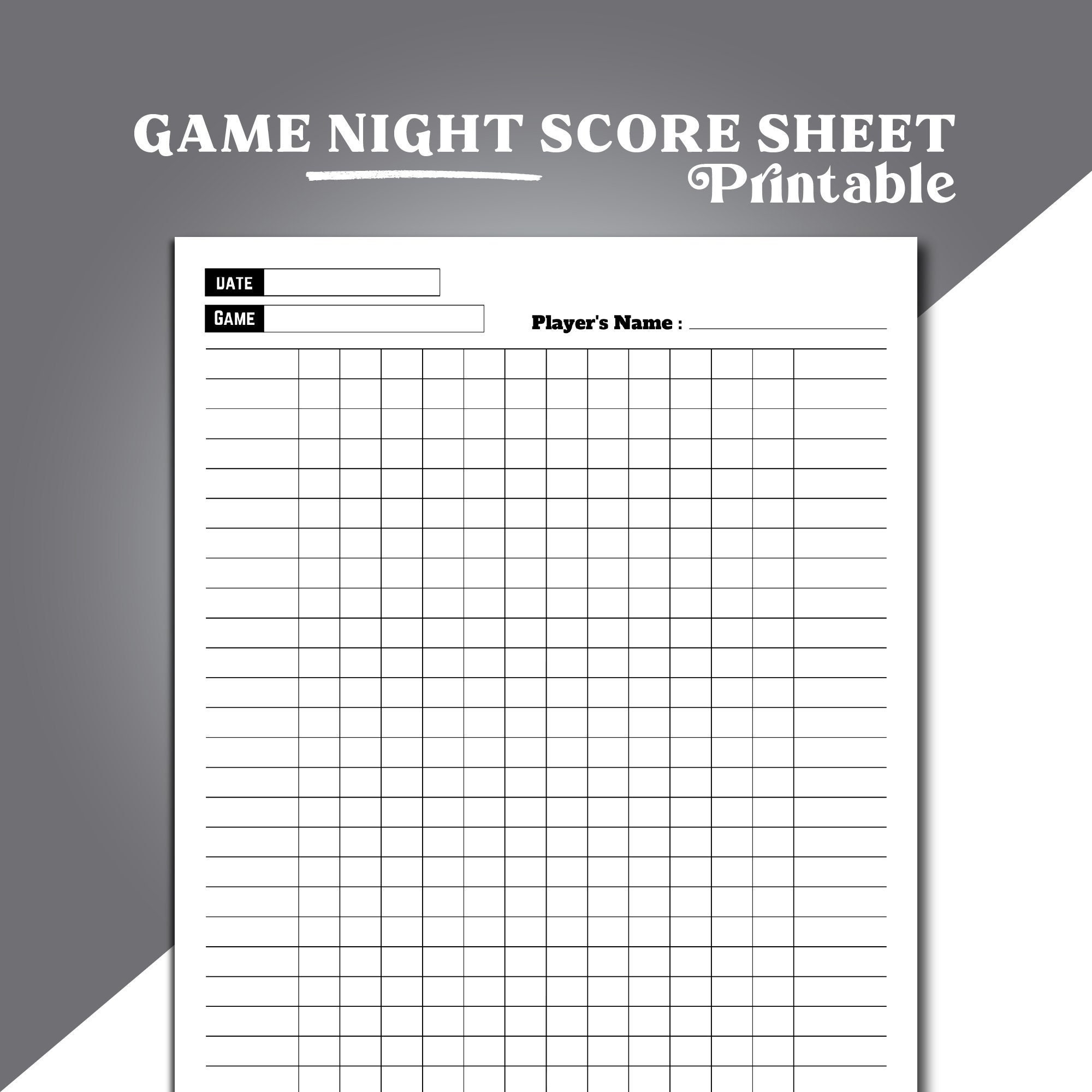 501 Darts Score Sheet Template