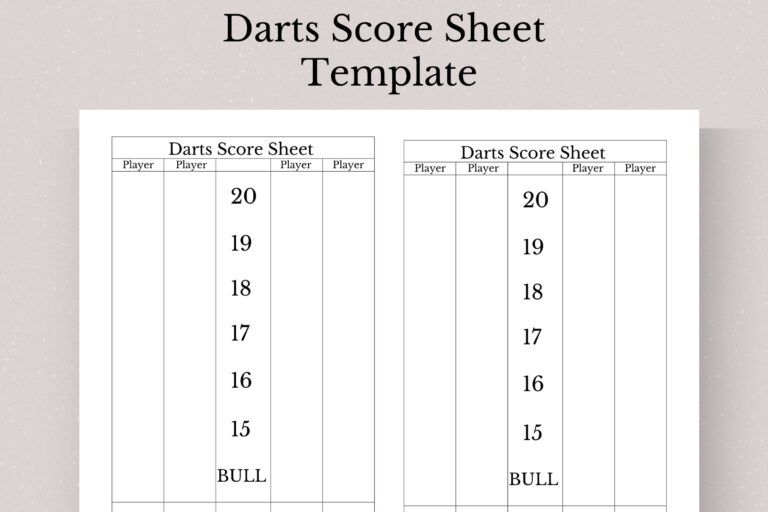 Darts Score Sheet Template Printable Darts Score Sheet Darts Game Score Sheet Printable Darts Score Card Darts Party Game