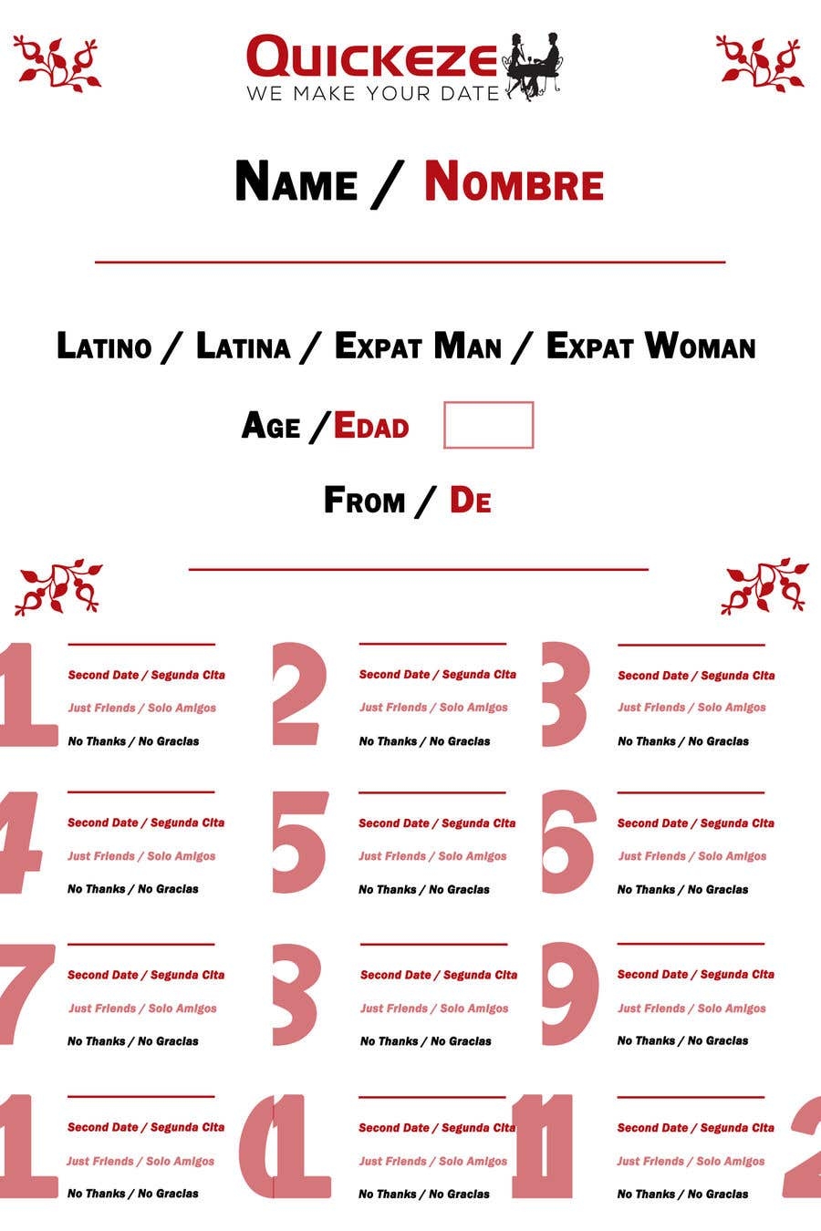 Design A Scorecard For Speed Dating Freelancer