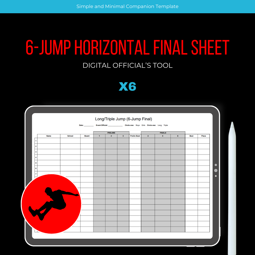 Digital Download COMPLETE Track And Field Meet Scoring Sheets 