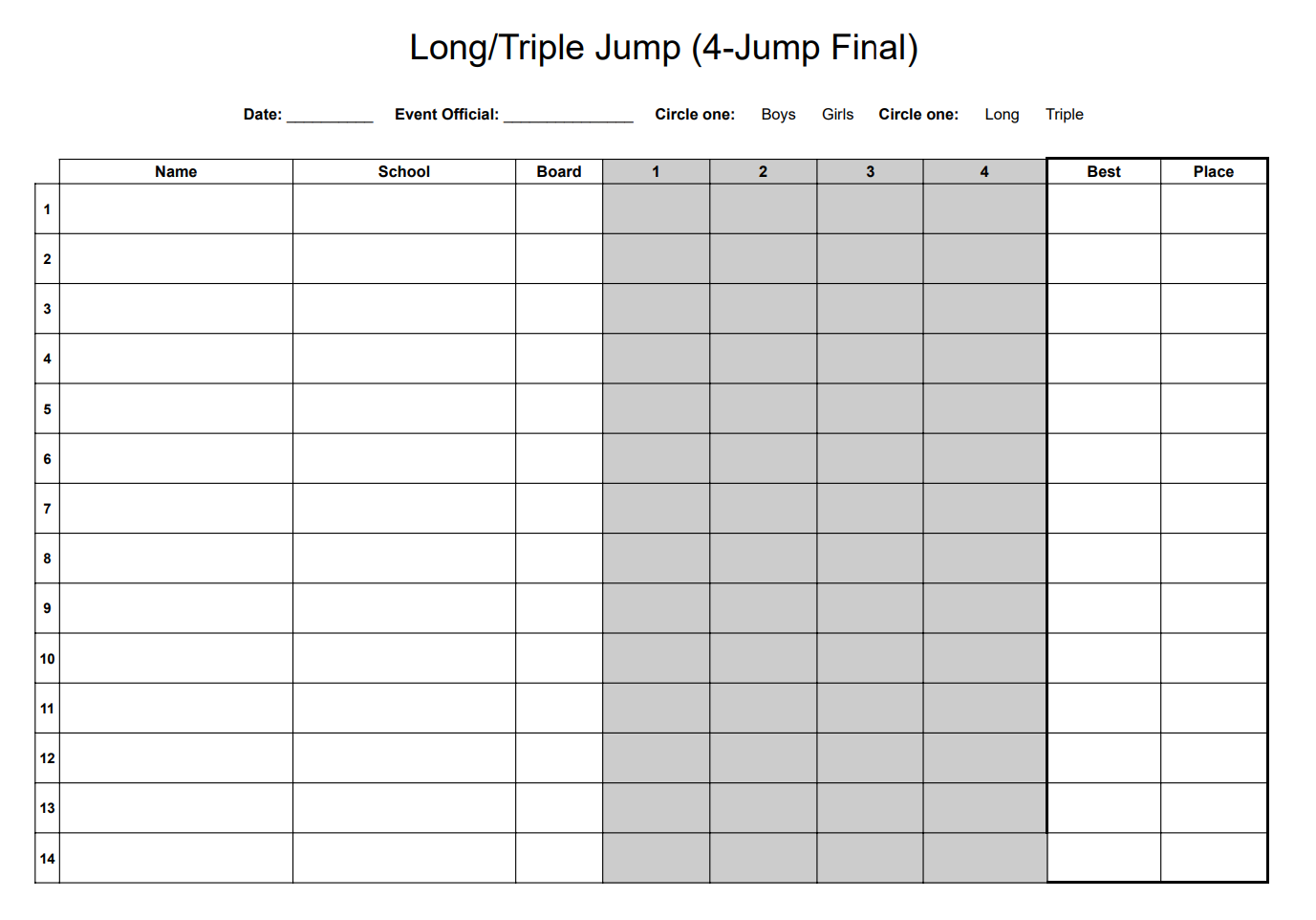 Digital Download Custom 4 Throw Final Scoring Sheet Digital Download Custom 4 Throw Final Scoring Sheet