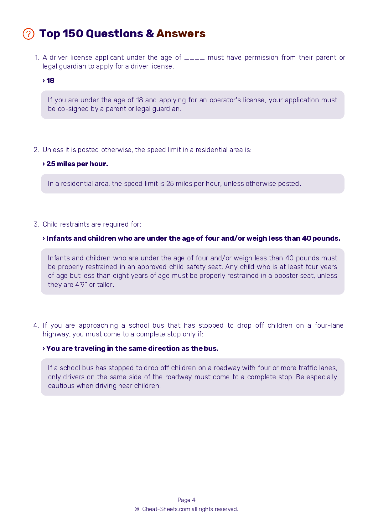 Ohio Driver's Test Score Sheet