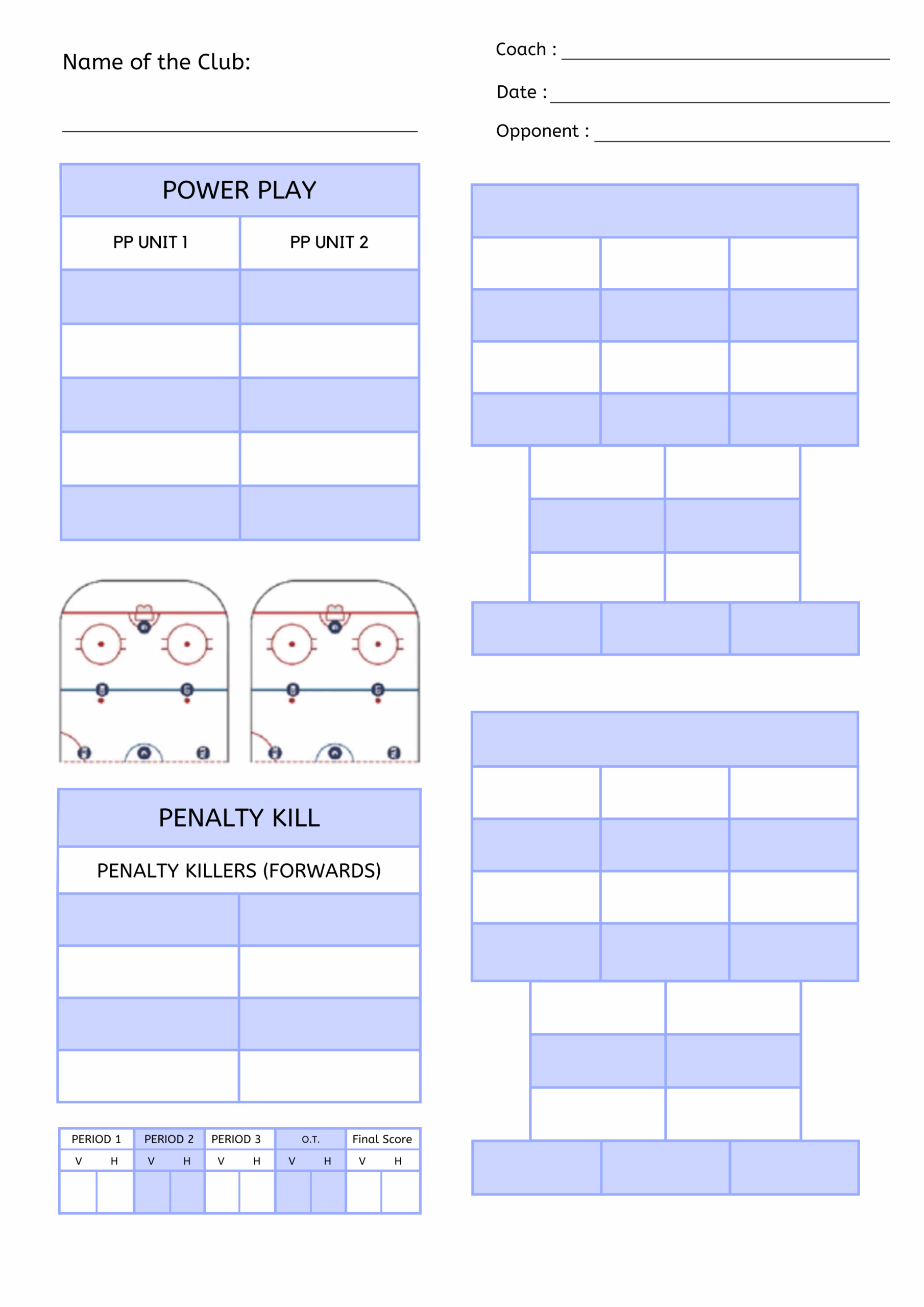 Blank Printable Hockey Score Sheet Blank Printable Hockey Score Sheet