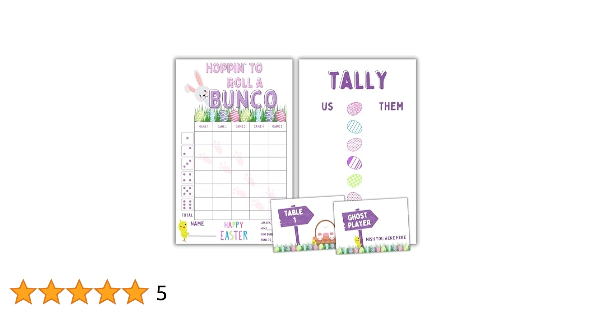 Easter Bunco Score Sheets