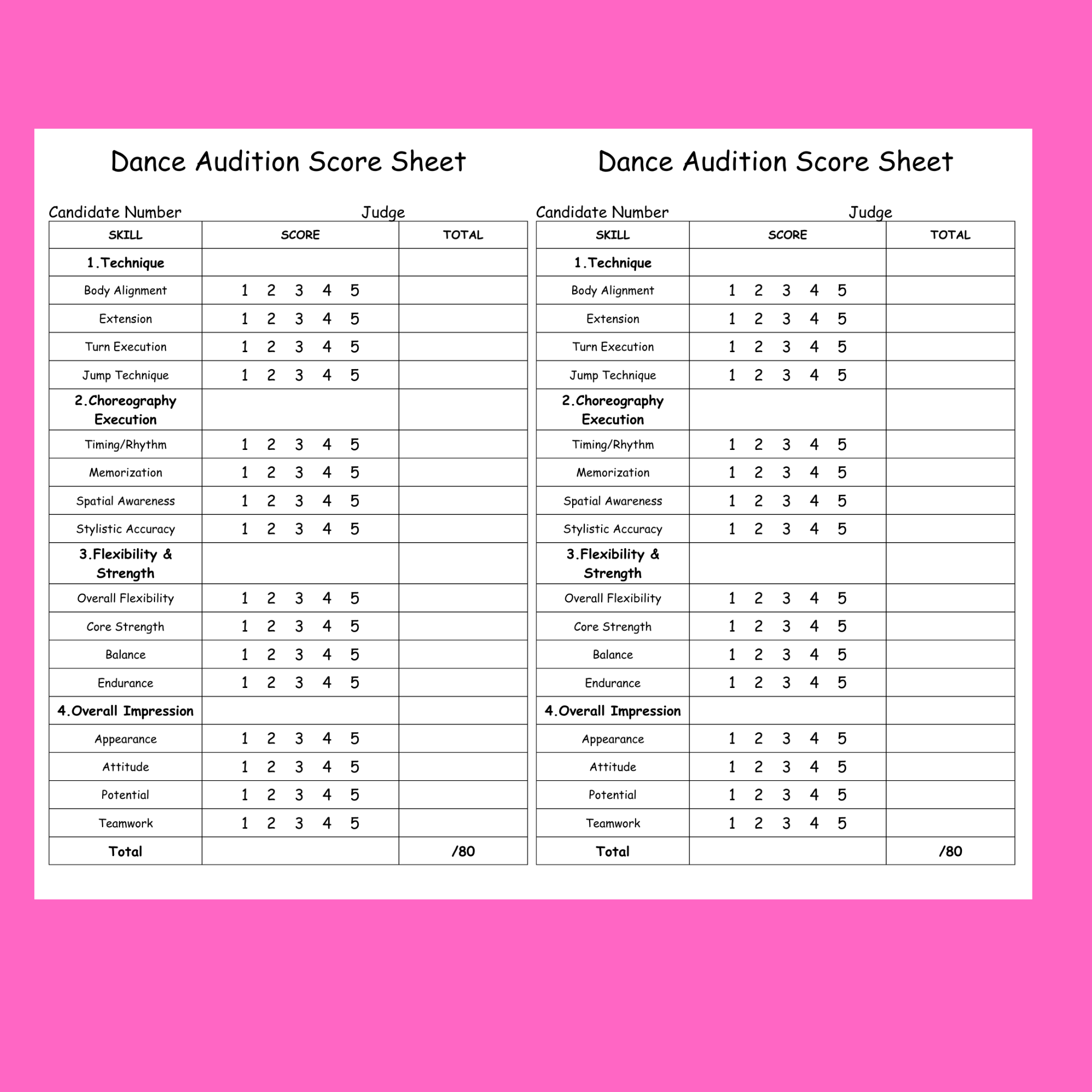Cheerleading Tryout Score Sheet Template Cheerleading Tryout Score Sheet Template