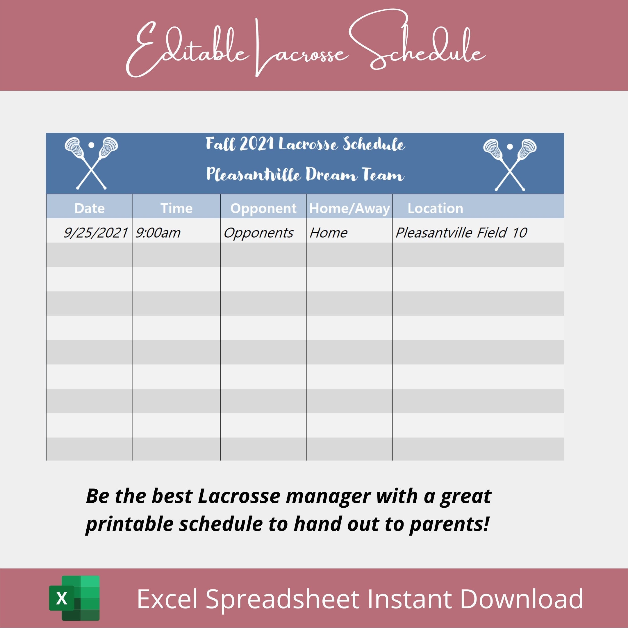 Printable Lacrosse Score Sheets