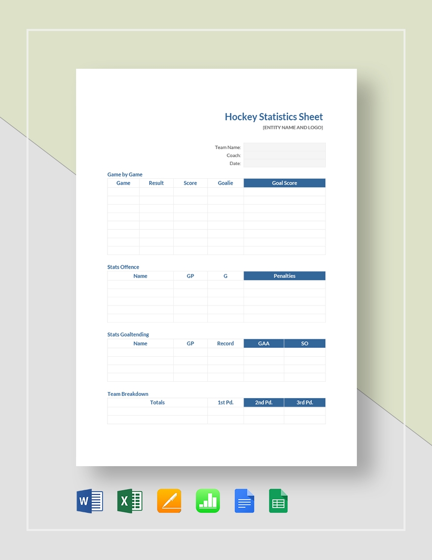 Hockey Score Sheet Template Download Hockey Score Sheet Template Download