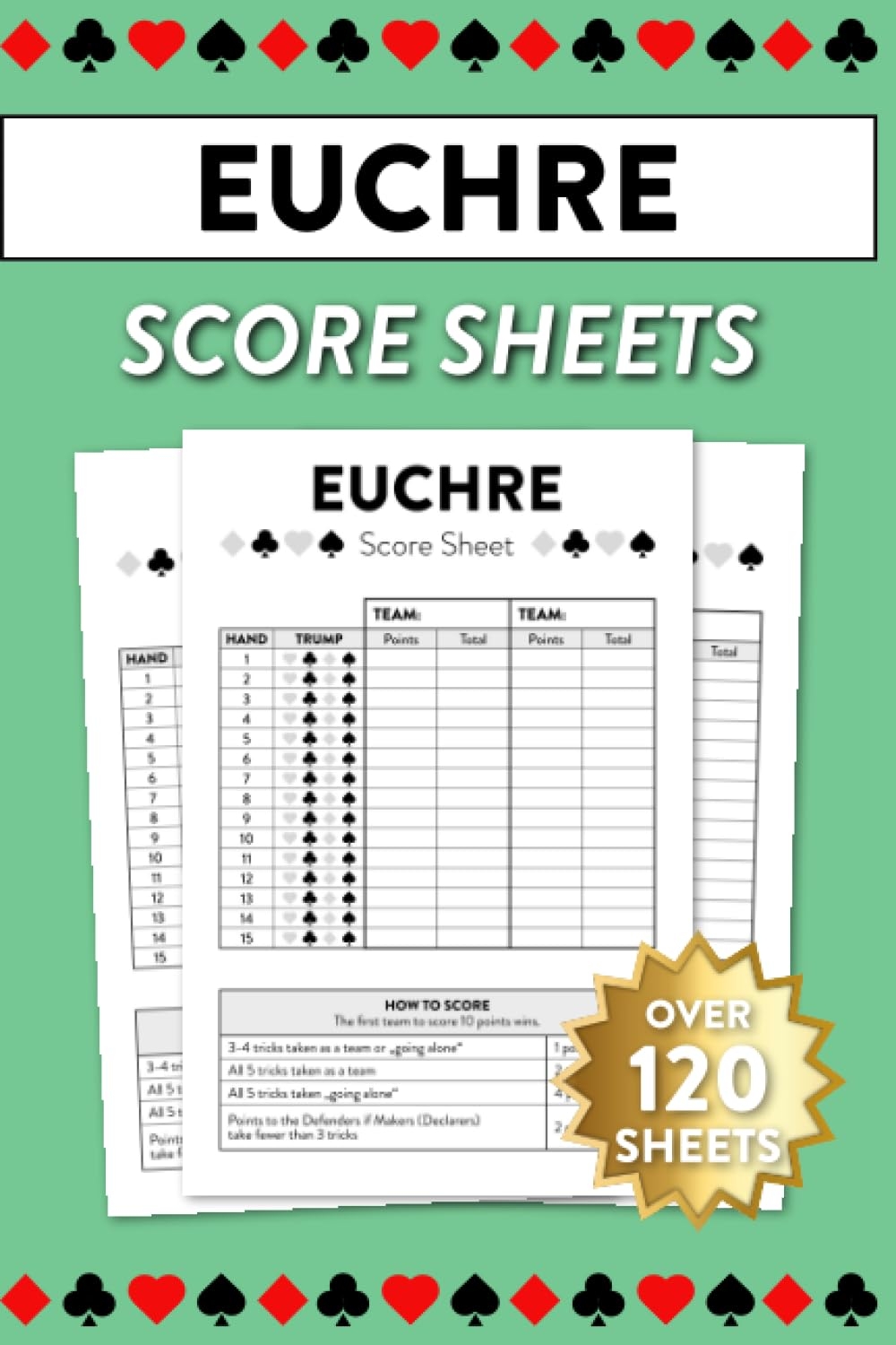 Euchre Score Sheets Over 120 Score Cards In A 6x9 Score Book Blanton Teddy Amazon Books