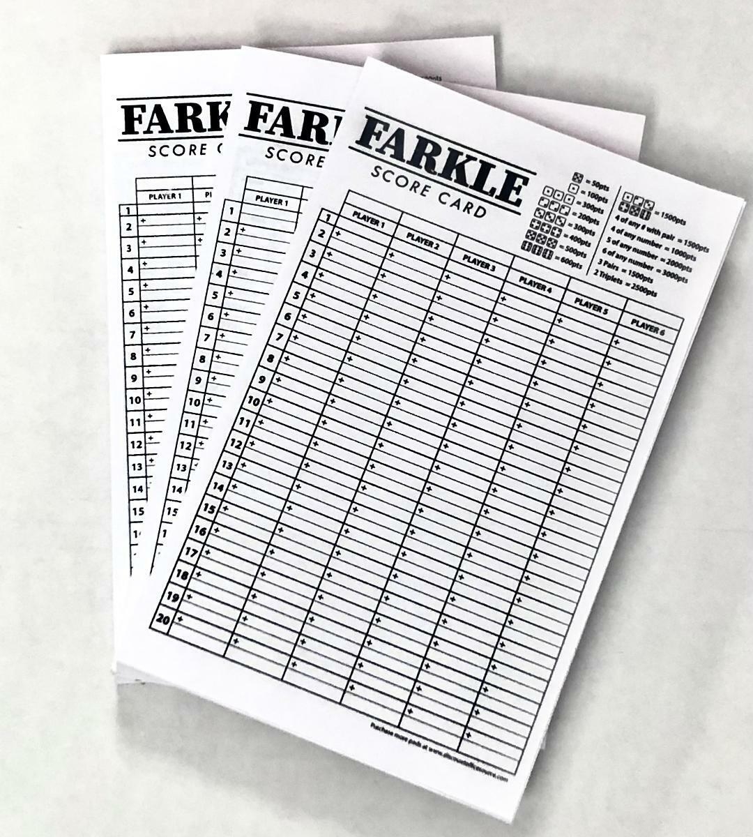 Farkle Score Card Pad Sheets Dice Game 3 Pads Of 100 Each 300 Sheets Print USA EBay Farkle Score Card Pad Sheets Dice Game 3 Pads Of 100 Each 300 Sheets Print USA EBay