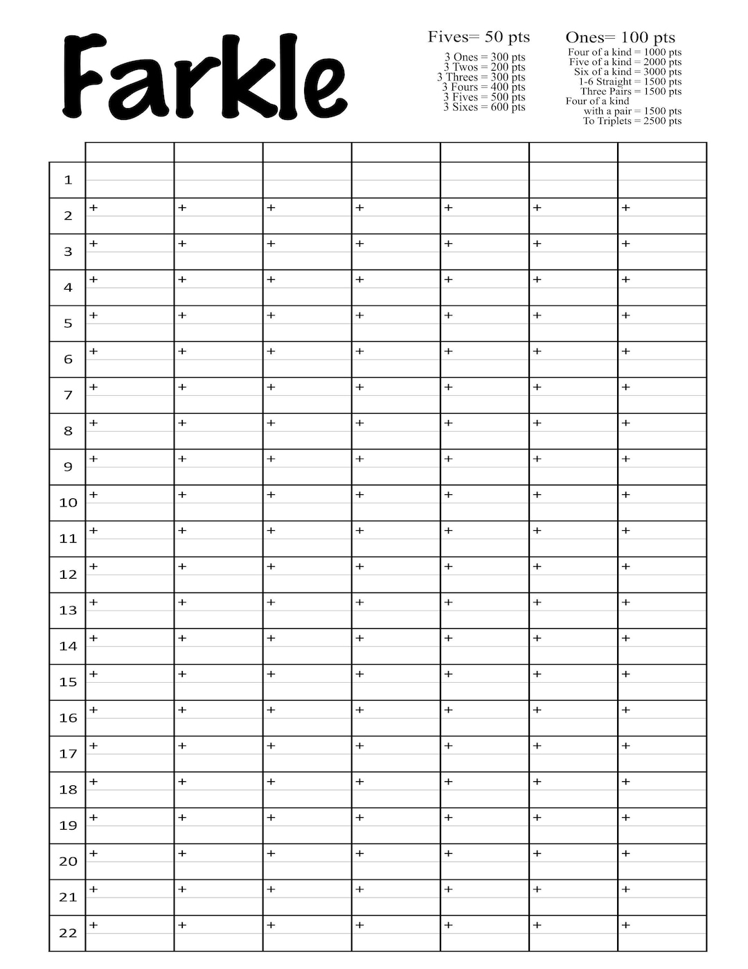 Farkle Score Card Printable File With Blank Spaces To Add Your Own Names DIY Farkle Scorecard Digital File Yarkle Cricut Silhouette Etsy Farkle Score Card Printable File With Blank Spaces To Add Your Own Names DIY Farkle Scorecard Digital File Yarkle Cricut Silhouette Etsy