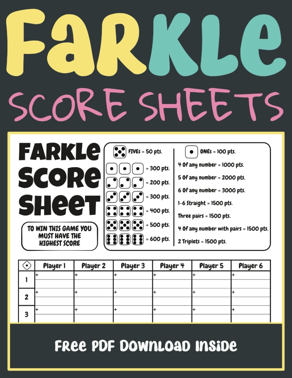 Farkle Score Sheets Fun And Convenient Game Tracking With Free 