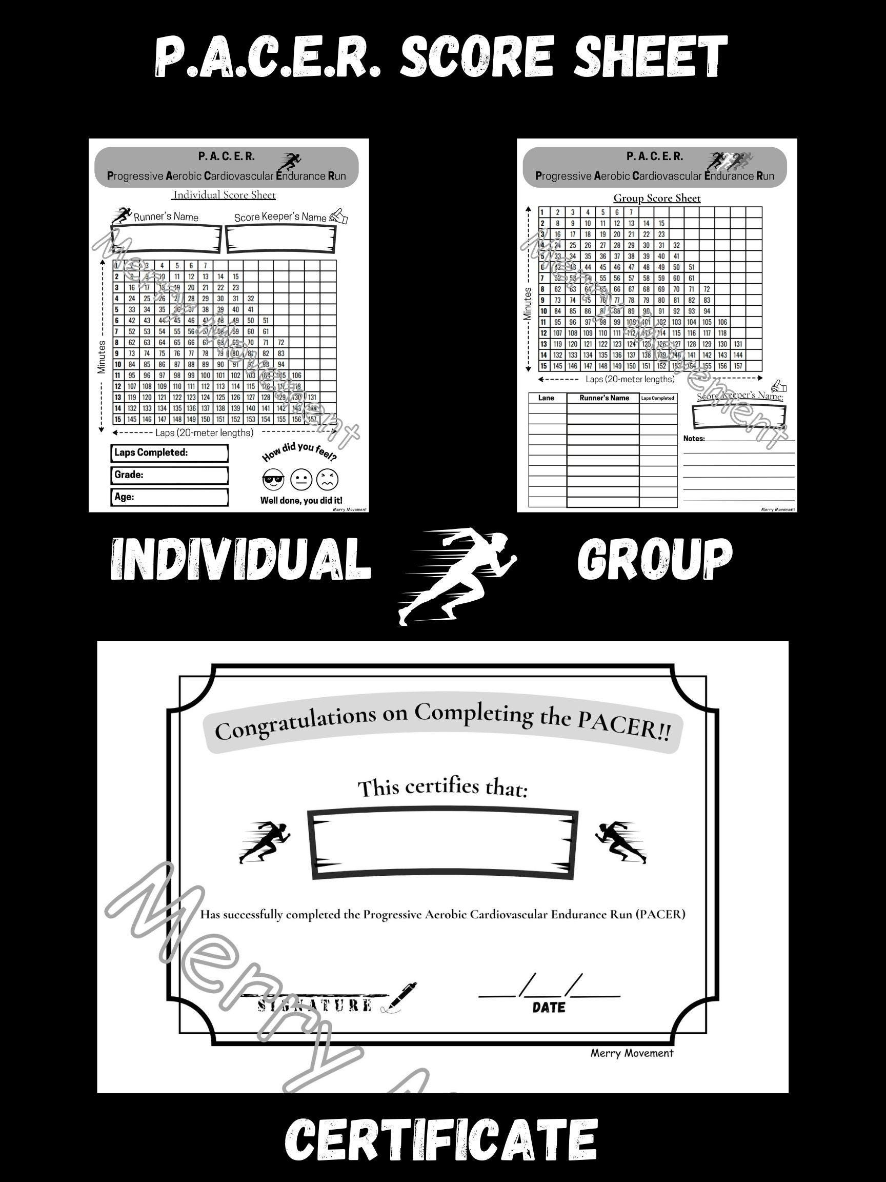 Fitness Test Sheets Etsy Fitness Test Sheets Etsy