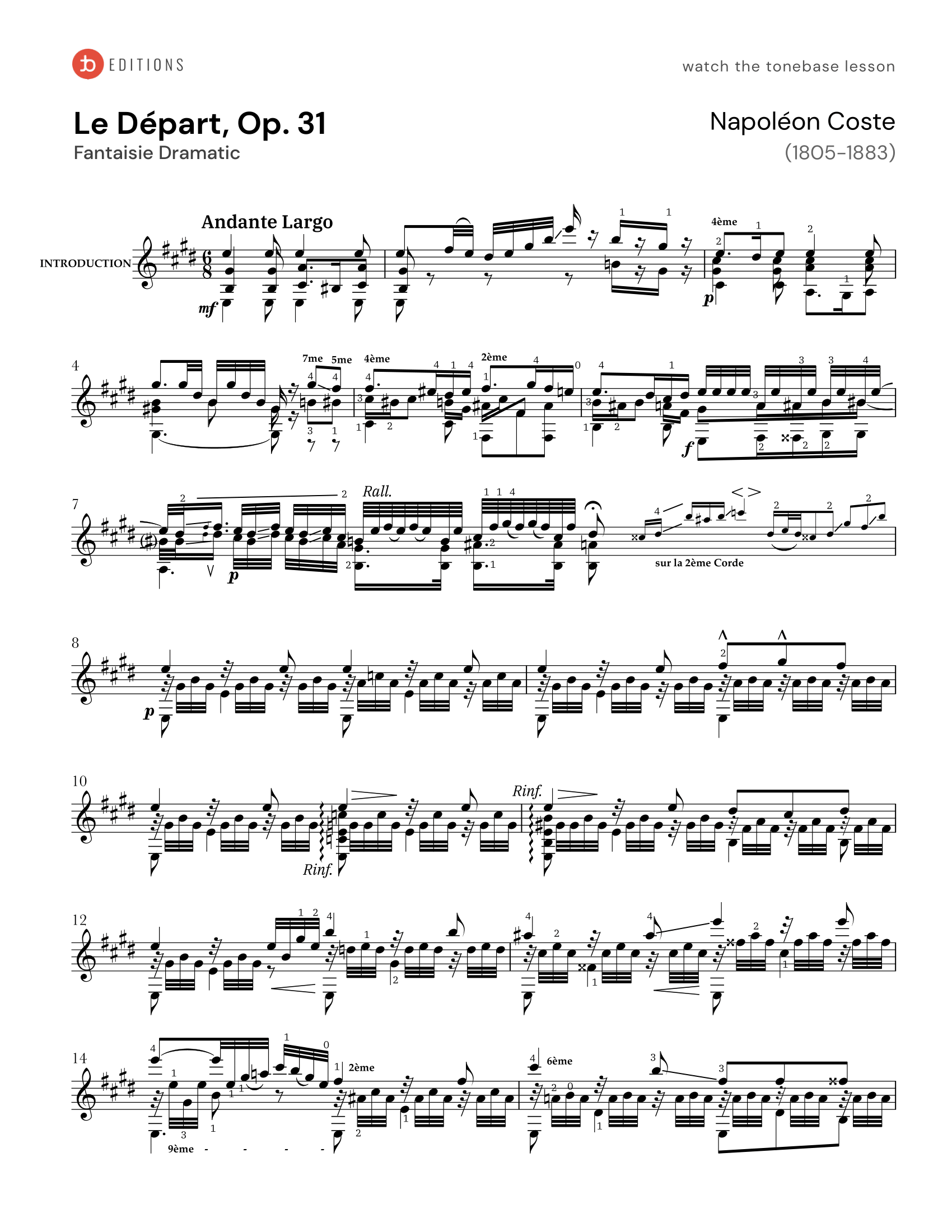 Free Classical Guitar Sheet Music Tonebase Guitar