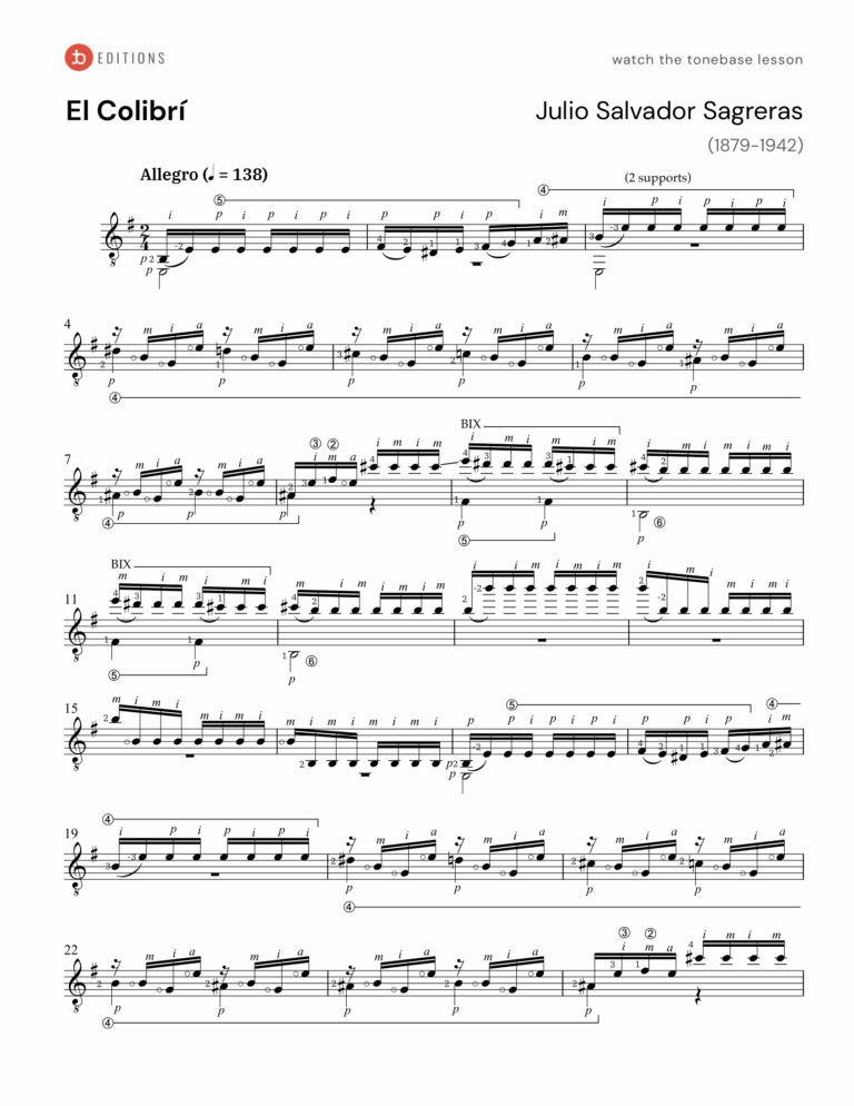 Free Classical Guitar Sheet Music Tonebase Guitar