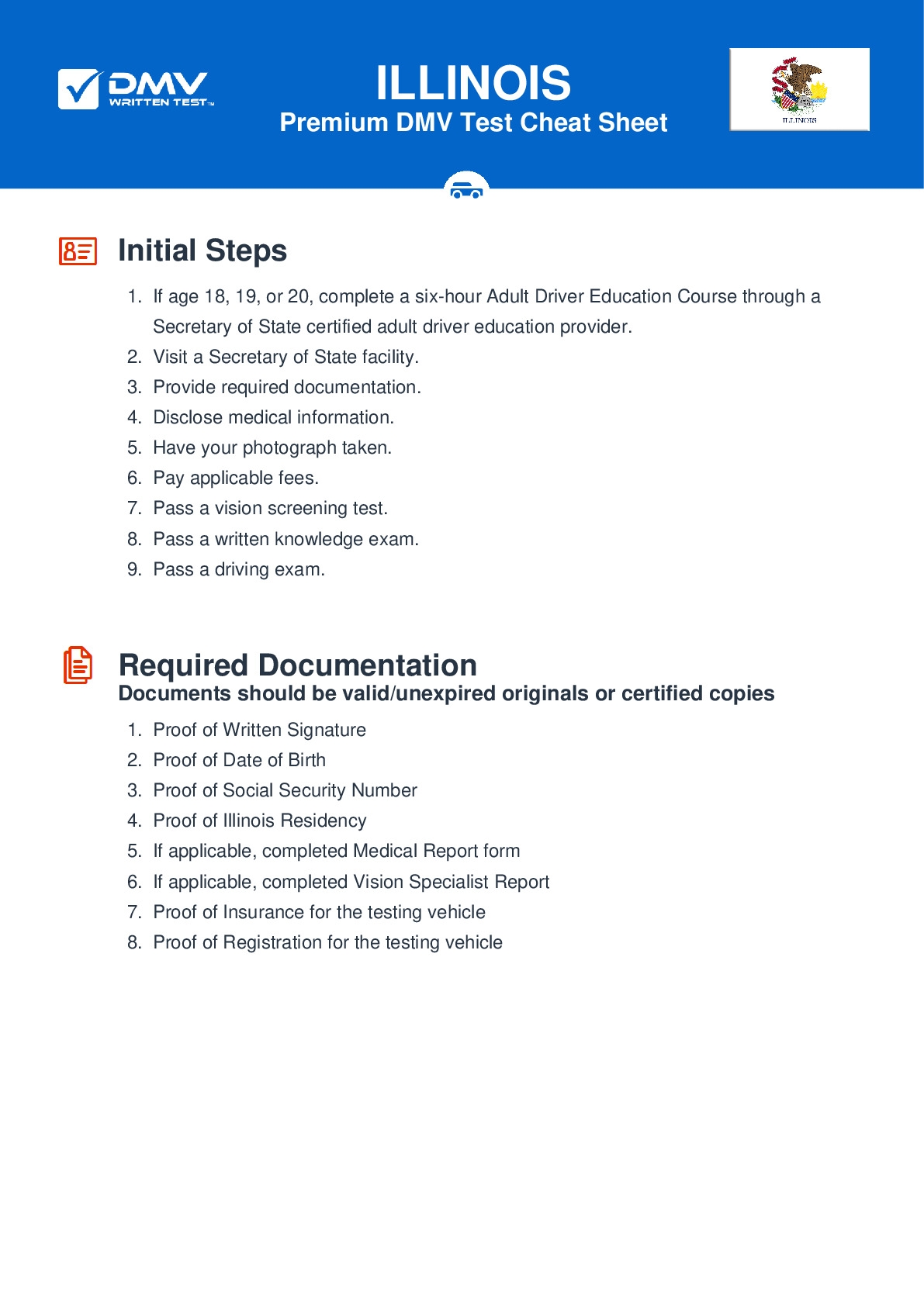 Road Test Score Sheet Illinois