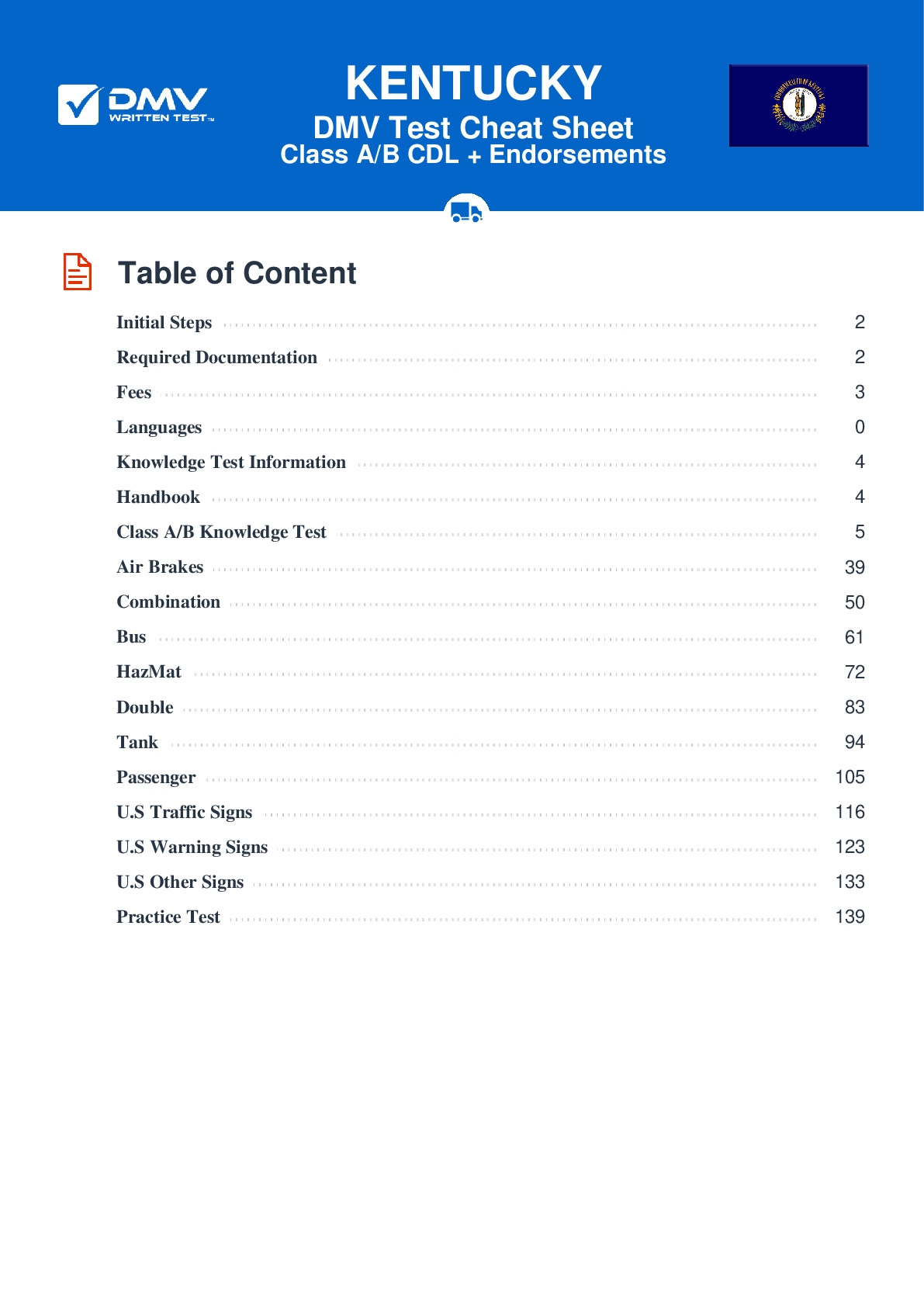 FREE Kentucky Knowledge Test Class B Real 2025 CDL Questions 