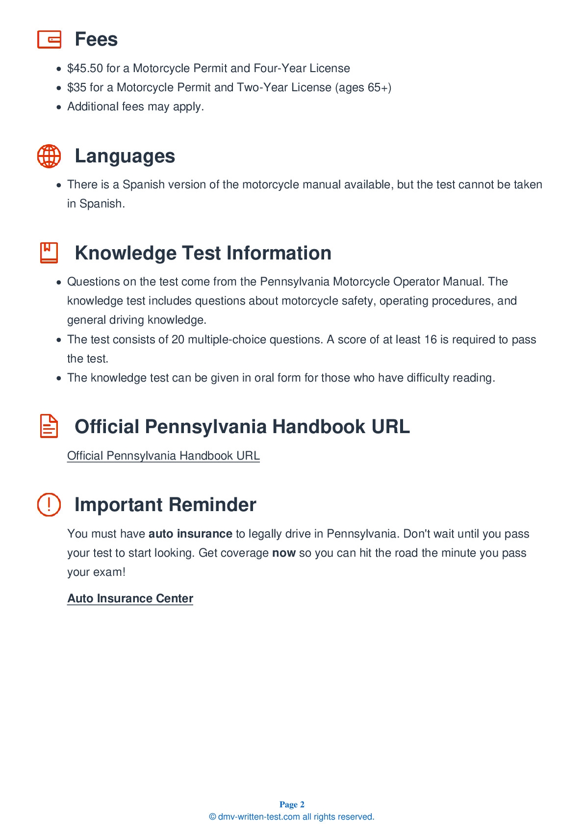 FREE Pennsylvania Motorcycle Permit Test Real 2025 DMV Test Questions