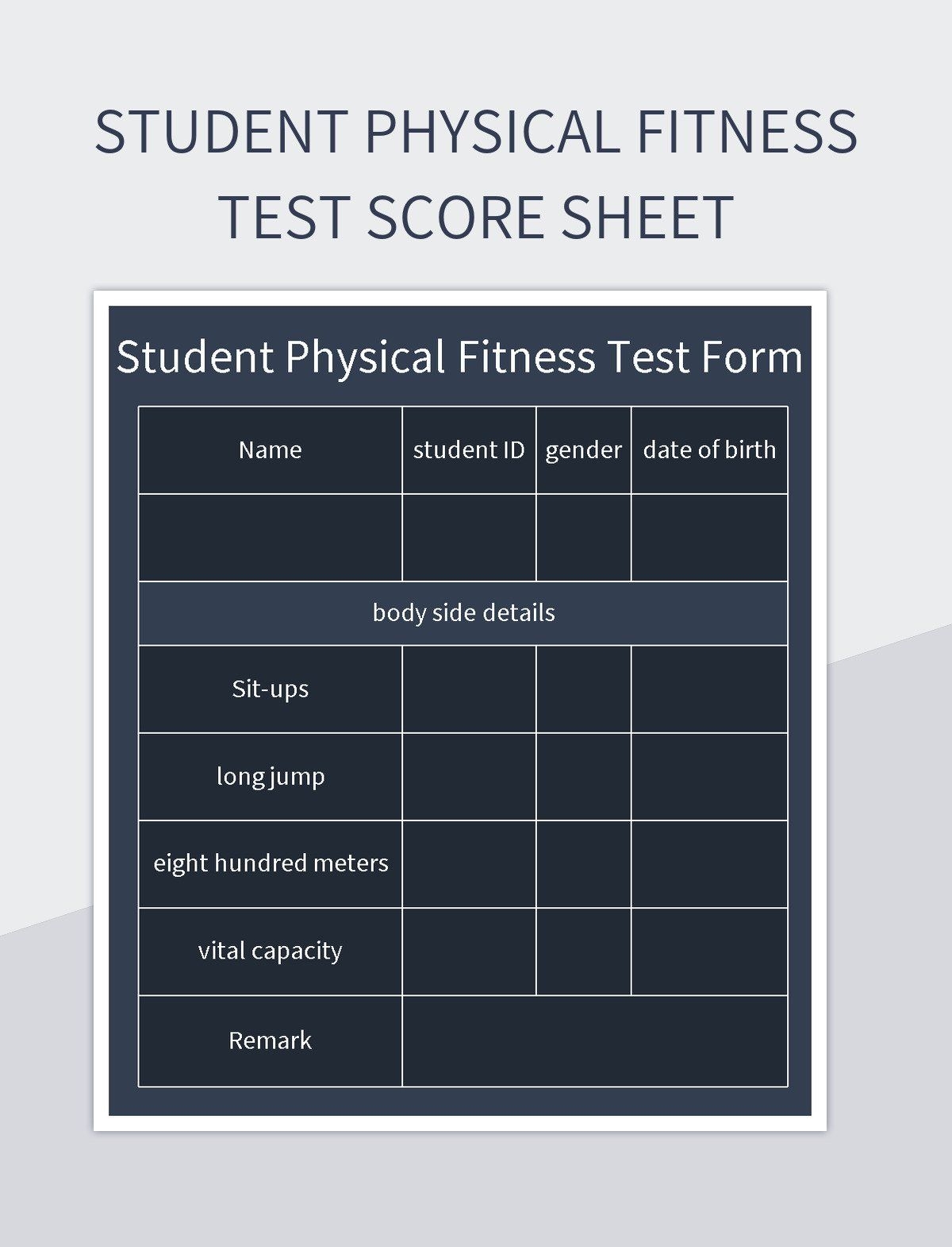 Pcg Physical Fitness Test Score Sheet