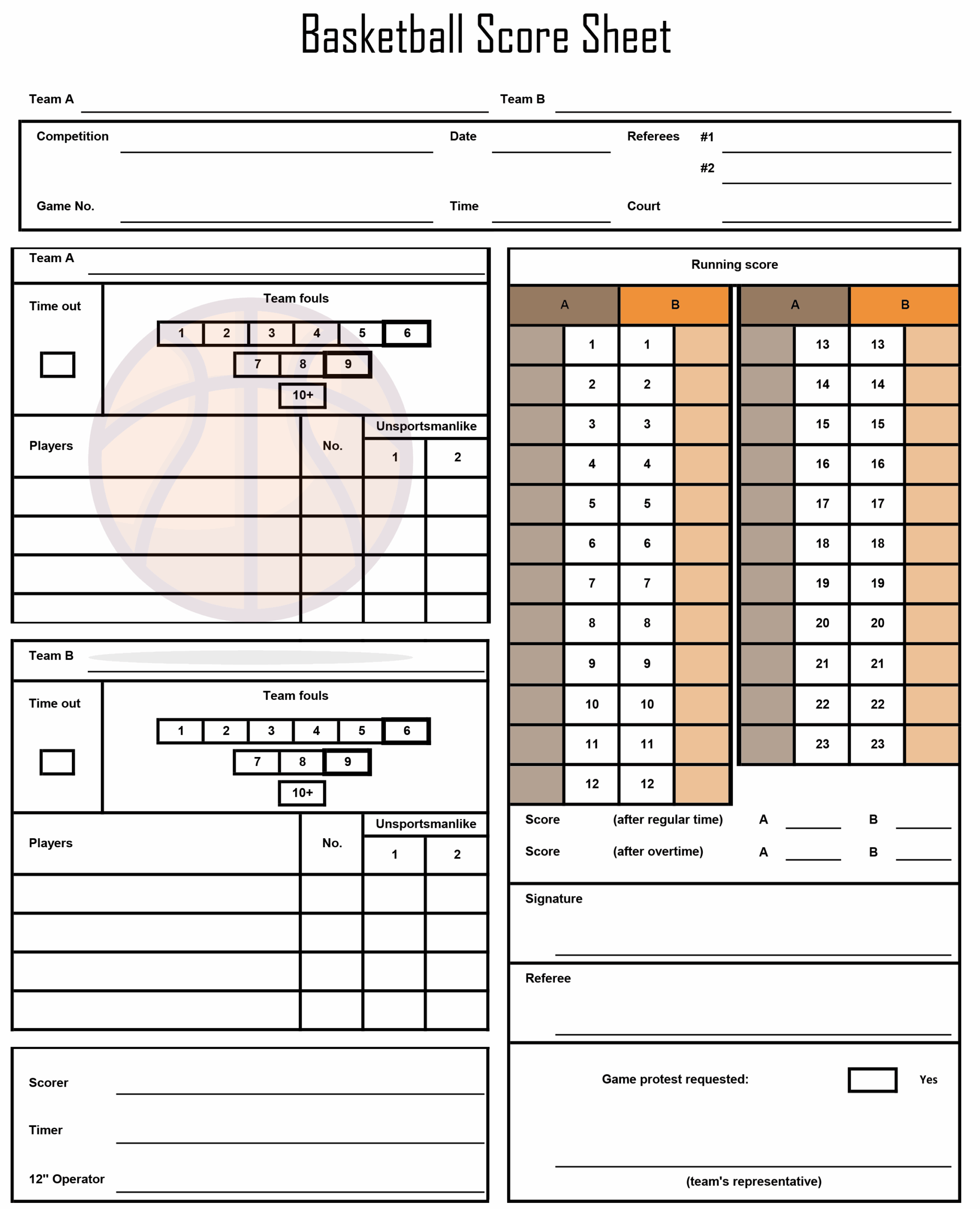 Free Printable Basketball Score Sheets For Basketball Leagues Printerfriendly Free Printable Basketball Score Sheets For Basketball Leagues Printerfriendly