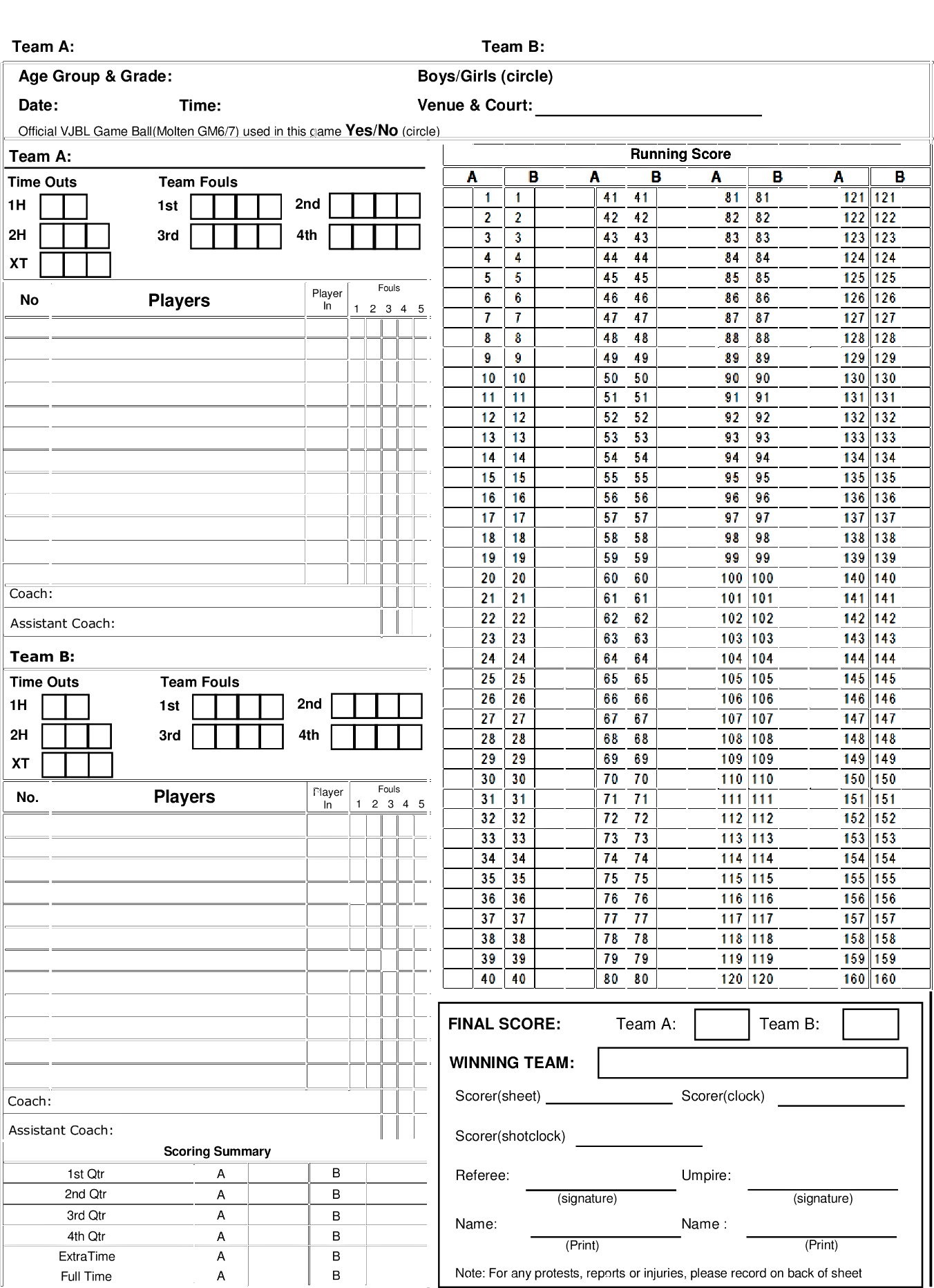 Free Printable Basketball Score Sheets Stat Sheets From Score Books