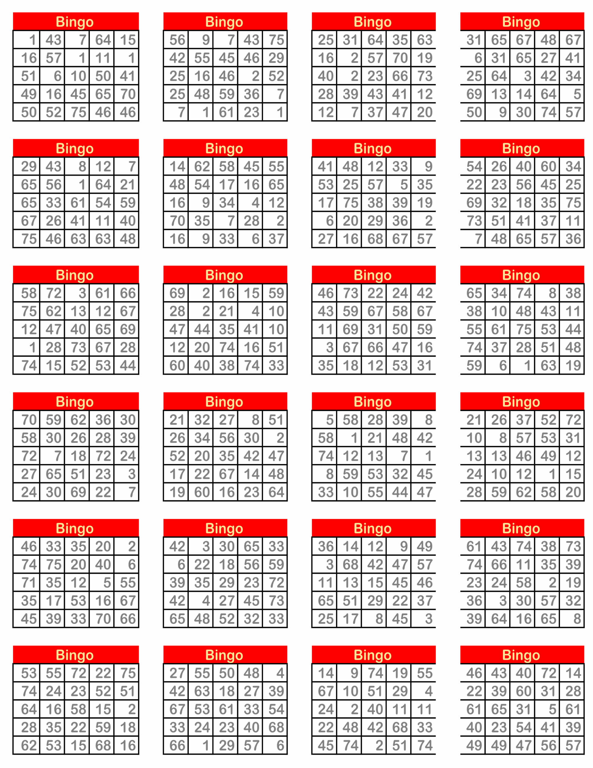 Free Printable Bingo Cards In PDF Printerfriendly