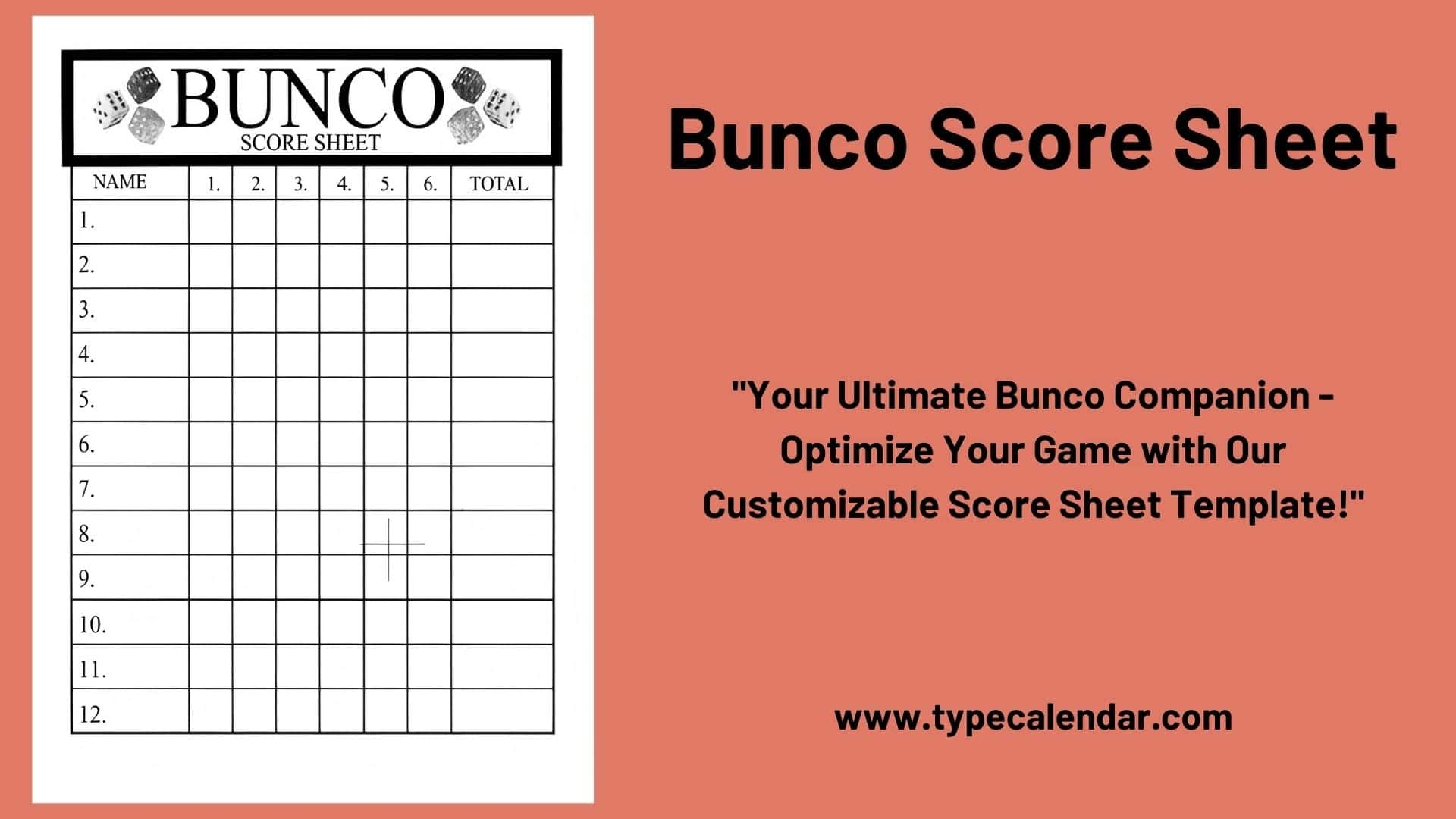 Free Printable Bunco Score Sheet Templates PDF Word Free Printable Bunco Score Sheet Templates PDF Word