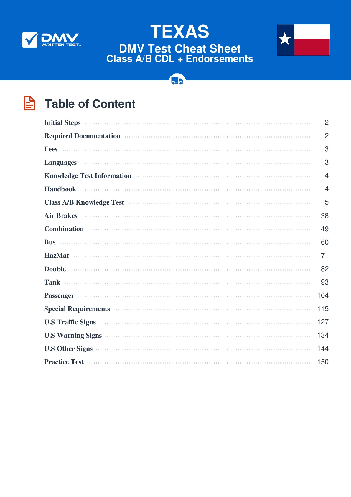 FREE Texas Knowledge Test Class A Real 2025 CDL Questions 