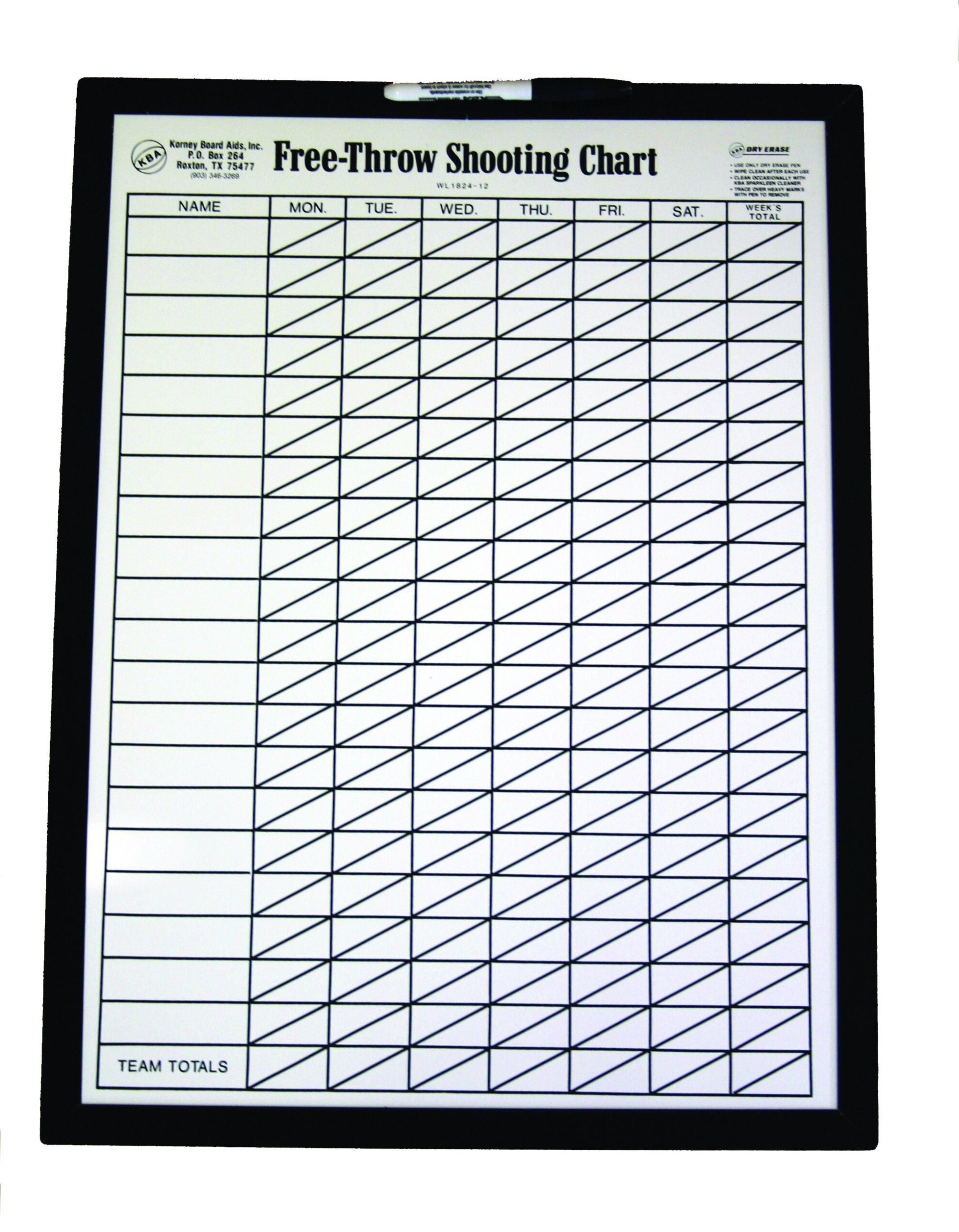 Free Throw Shooting Chart