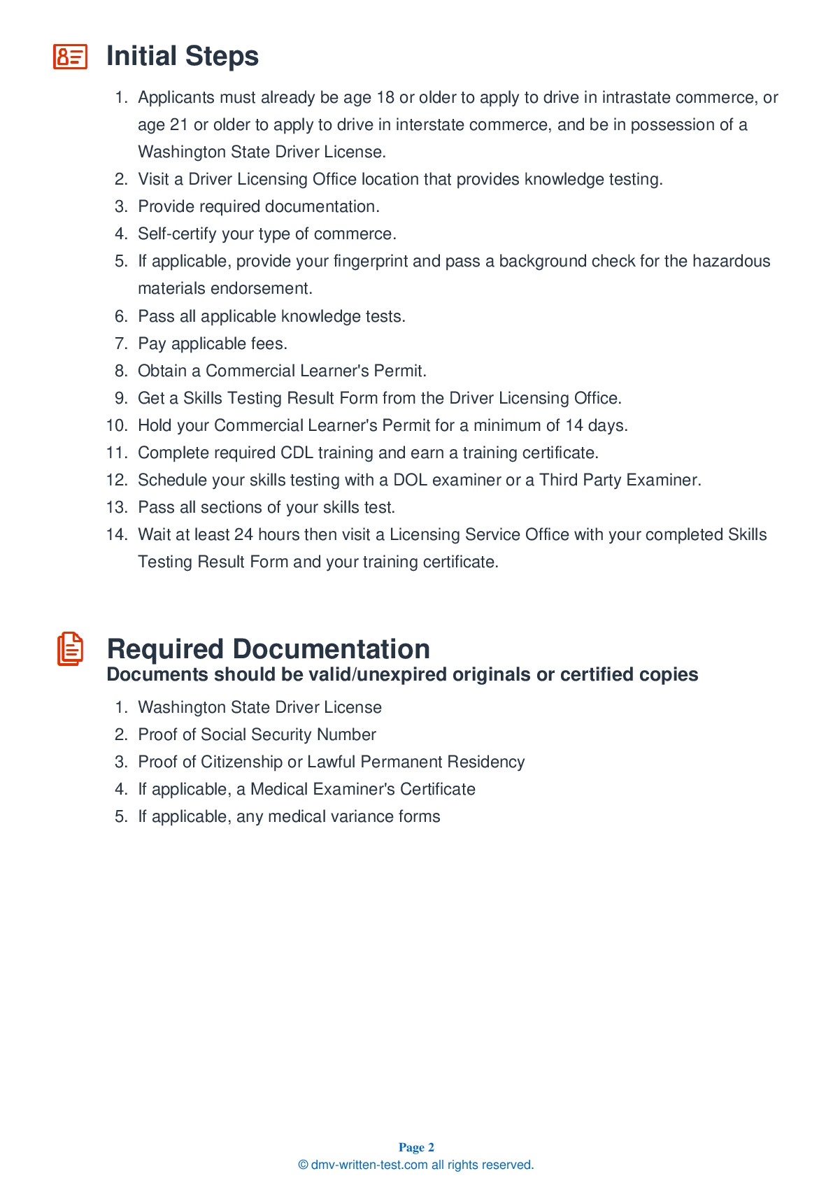 FREE Washington Knowledge Test Class B Real 2025 CDL Questions 