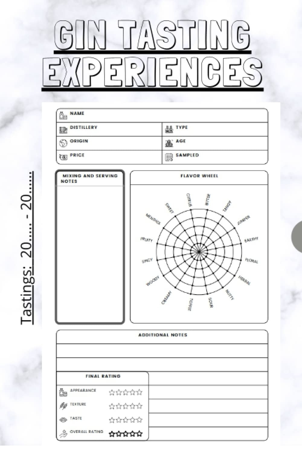 Printable Gin Tasting Score Sheet Printable Gin Tasting Score Sheet