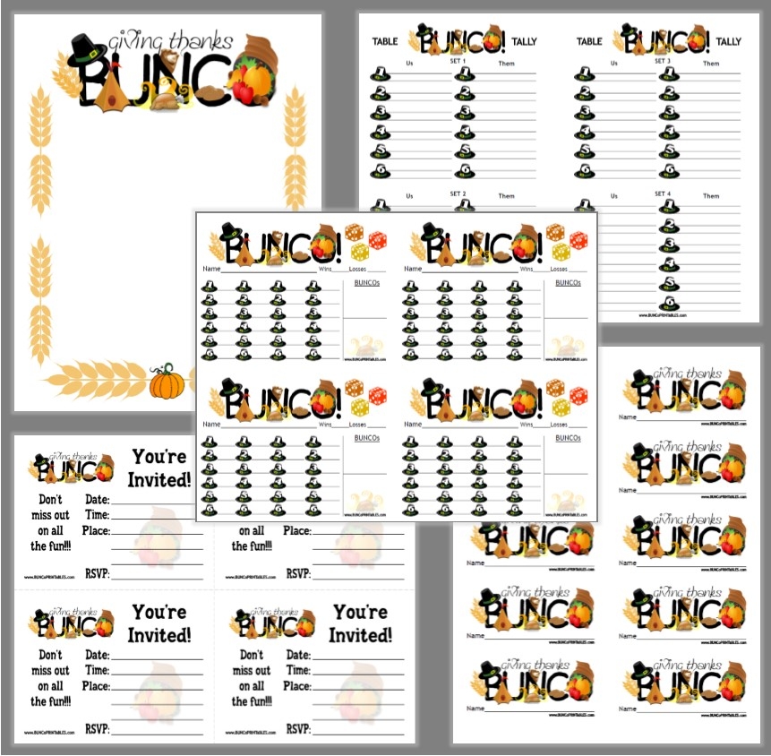 Printable Halloween Bunco Score Sheets