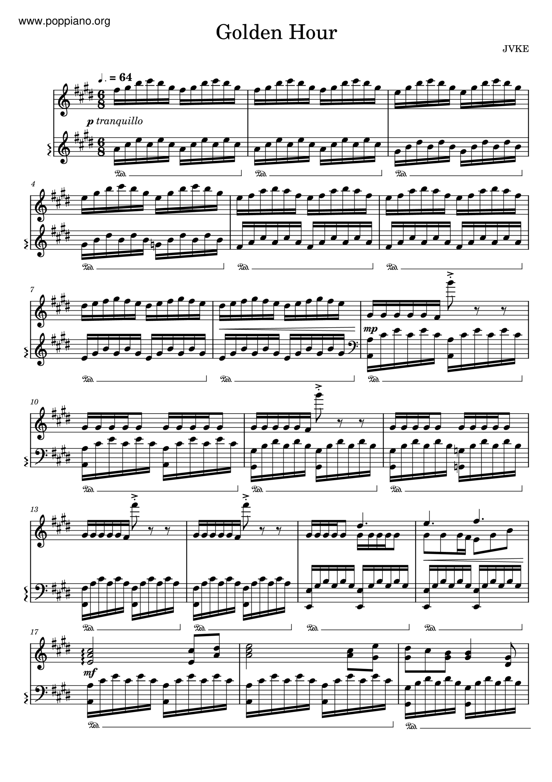  Golden Hour Sheet Music Piano Score Free PDF Download HK Pop Piano Academy