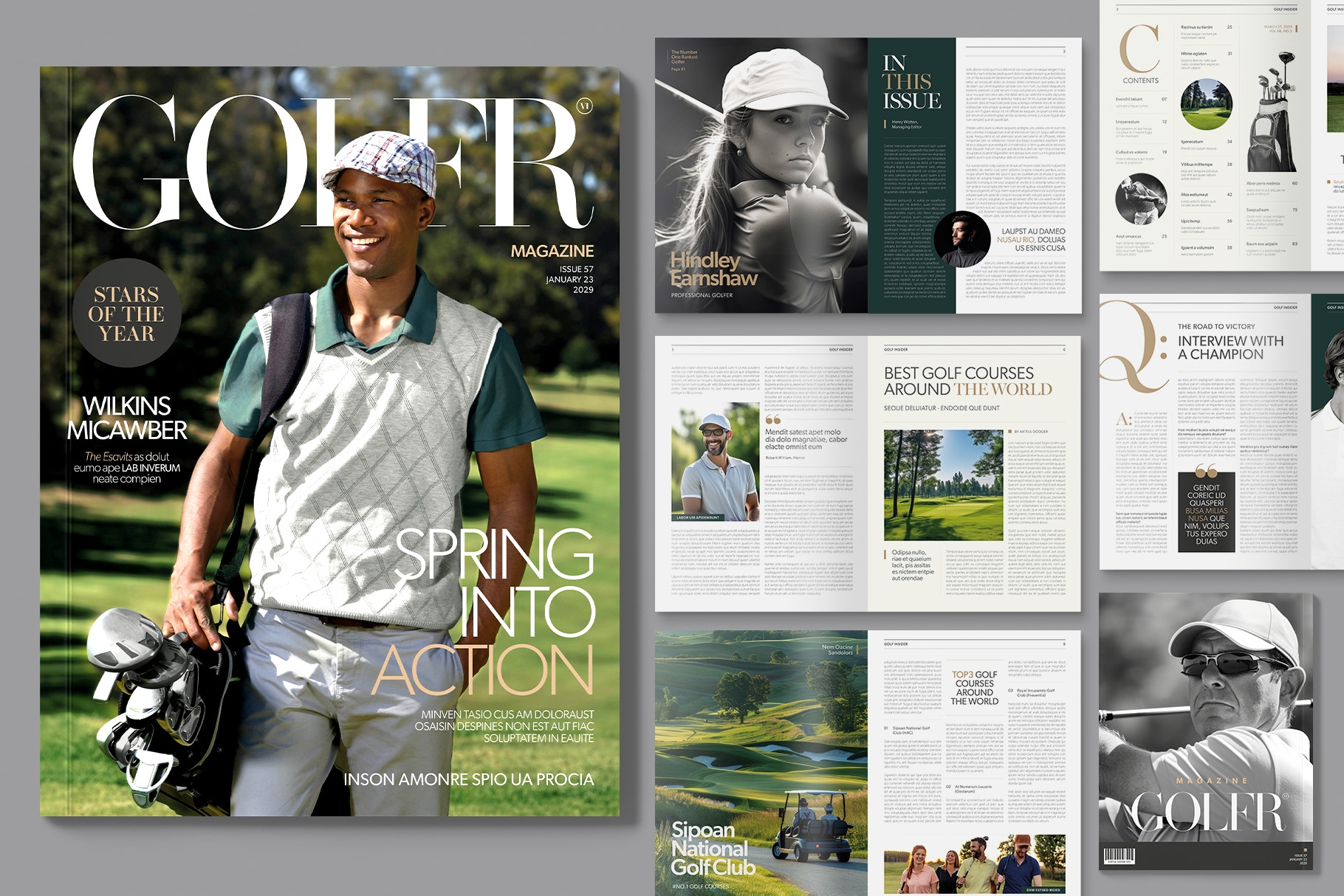 Golf Magazine Template BrandPacks