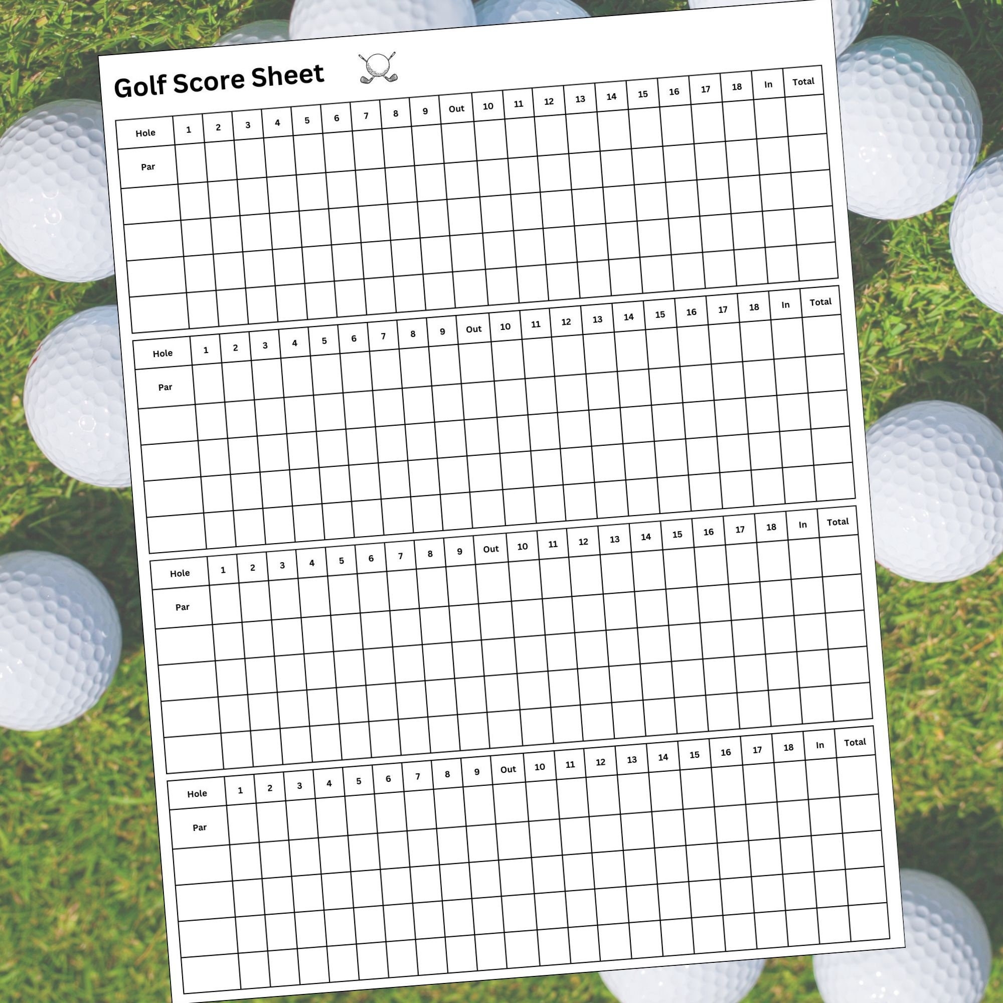 Golf Score Sheet Printable 8 5