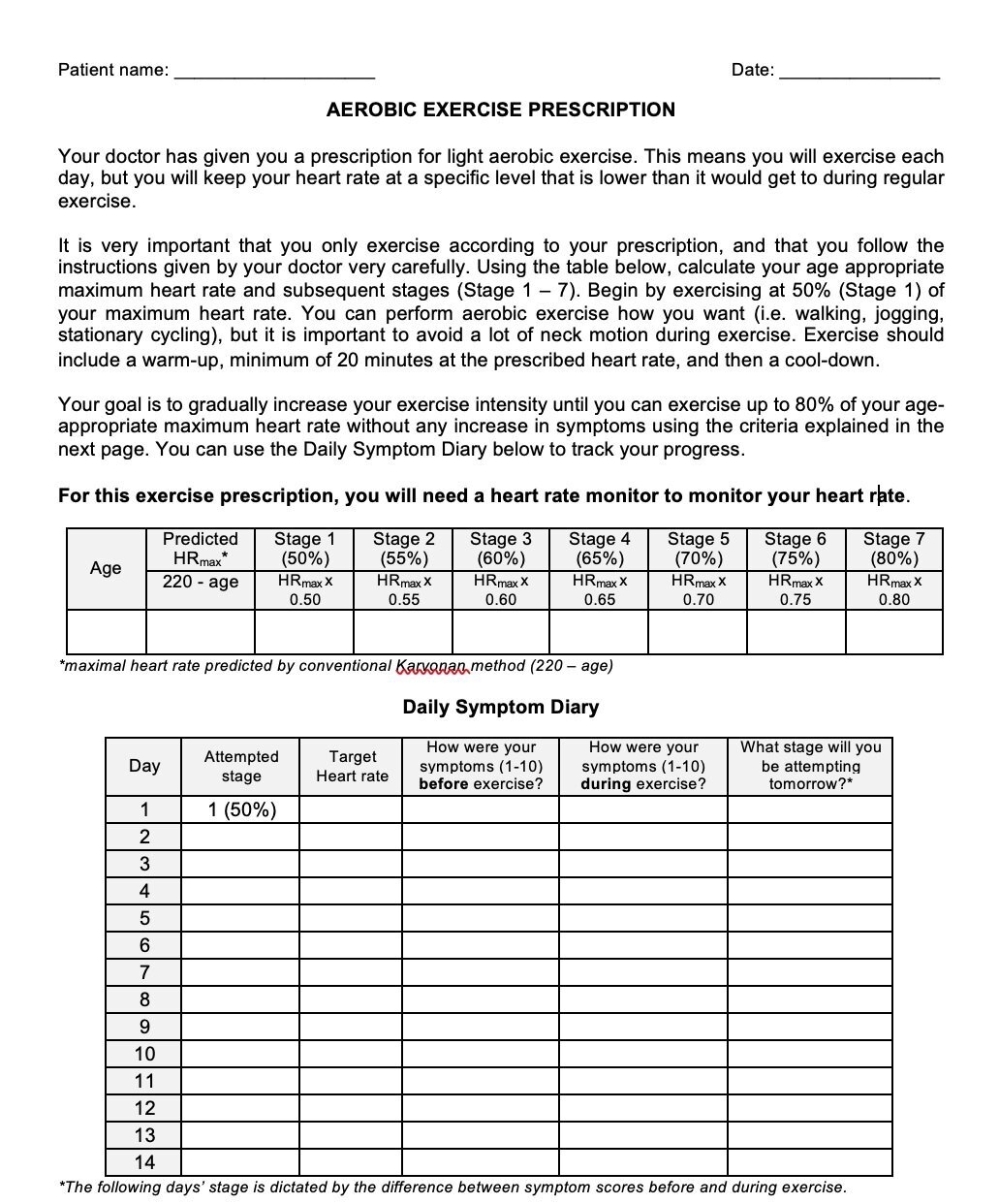 Graduated Exercise Therapy Concussion Alliance
