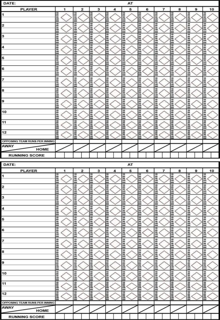 Half Sheet Baseball softball Scorecard Etsy Denmark
