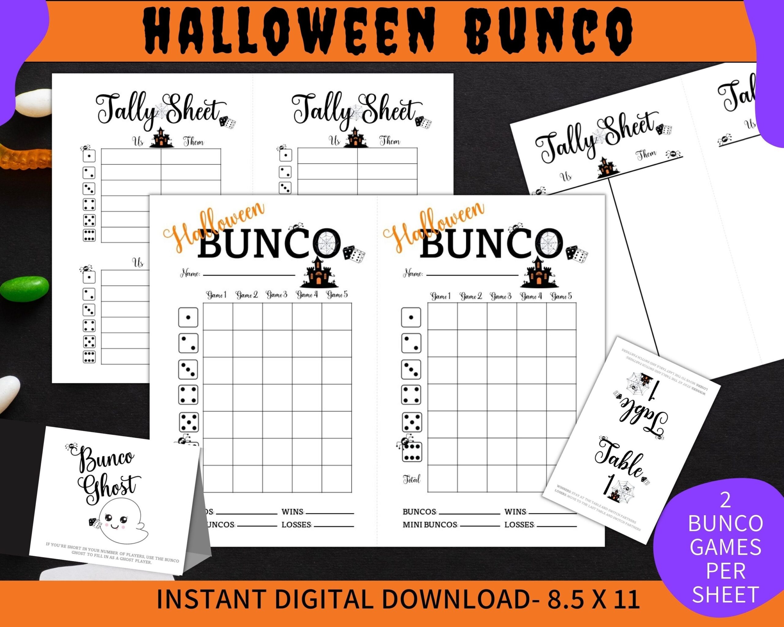 Halloween Bunco Score Sheets Free Halloween Bunco Score Sheets Free