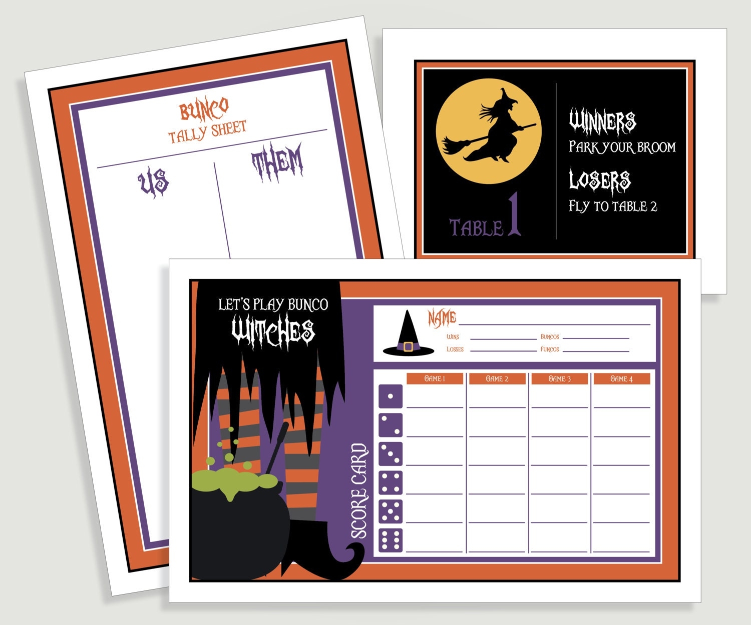 Bunco Halloween Score Sheets Bunco Halloween Score Sheets