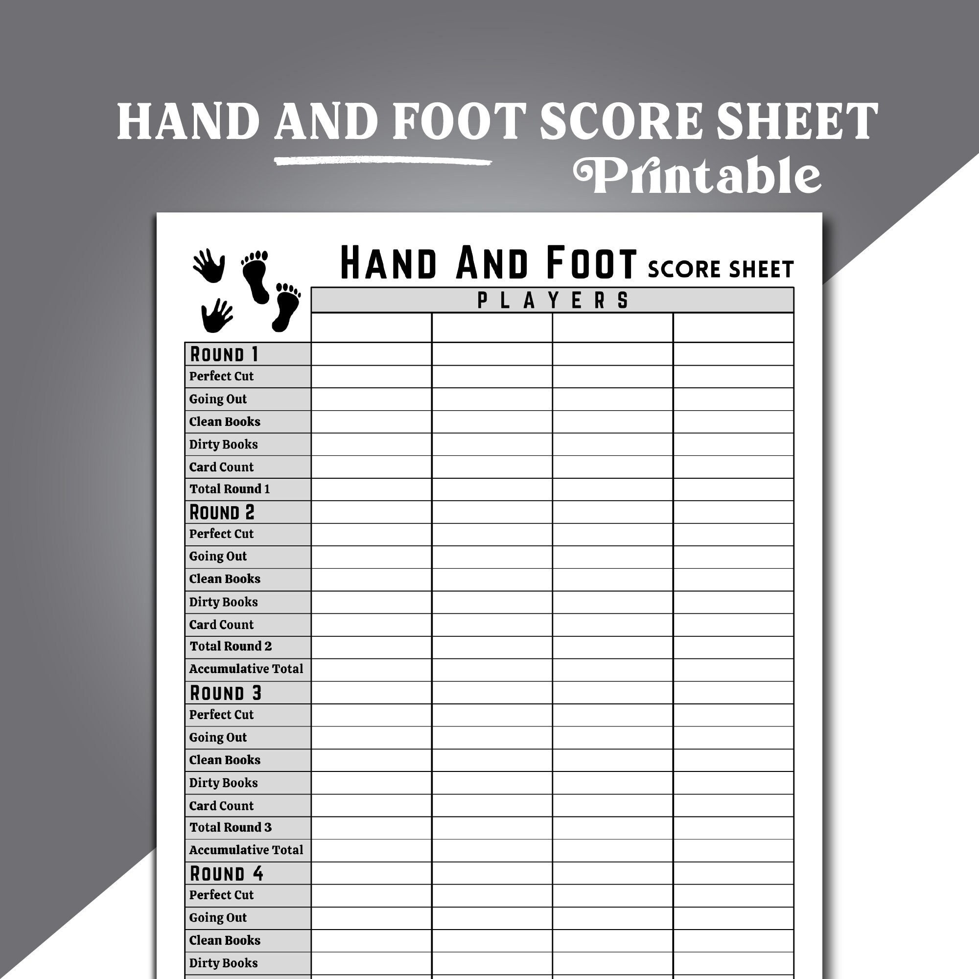 Hand And Foot Score Sheets Hand And Foot Card Game Score Sheets Hand And Foot Score Sheets Hand And Foot Card Game Score Sheets