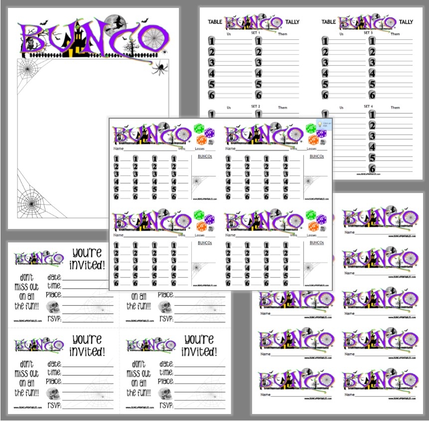 Haunted Halloween Bunco Set Bunco Printables