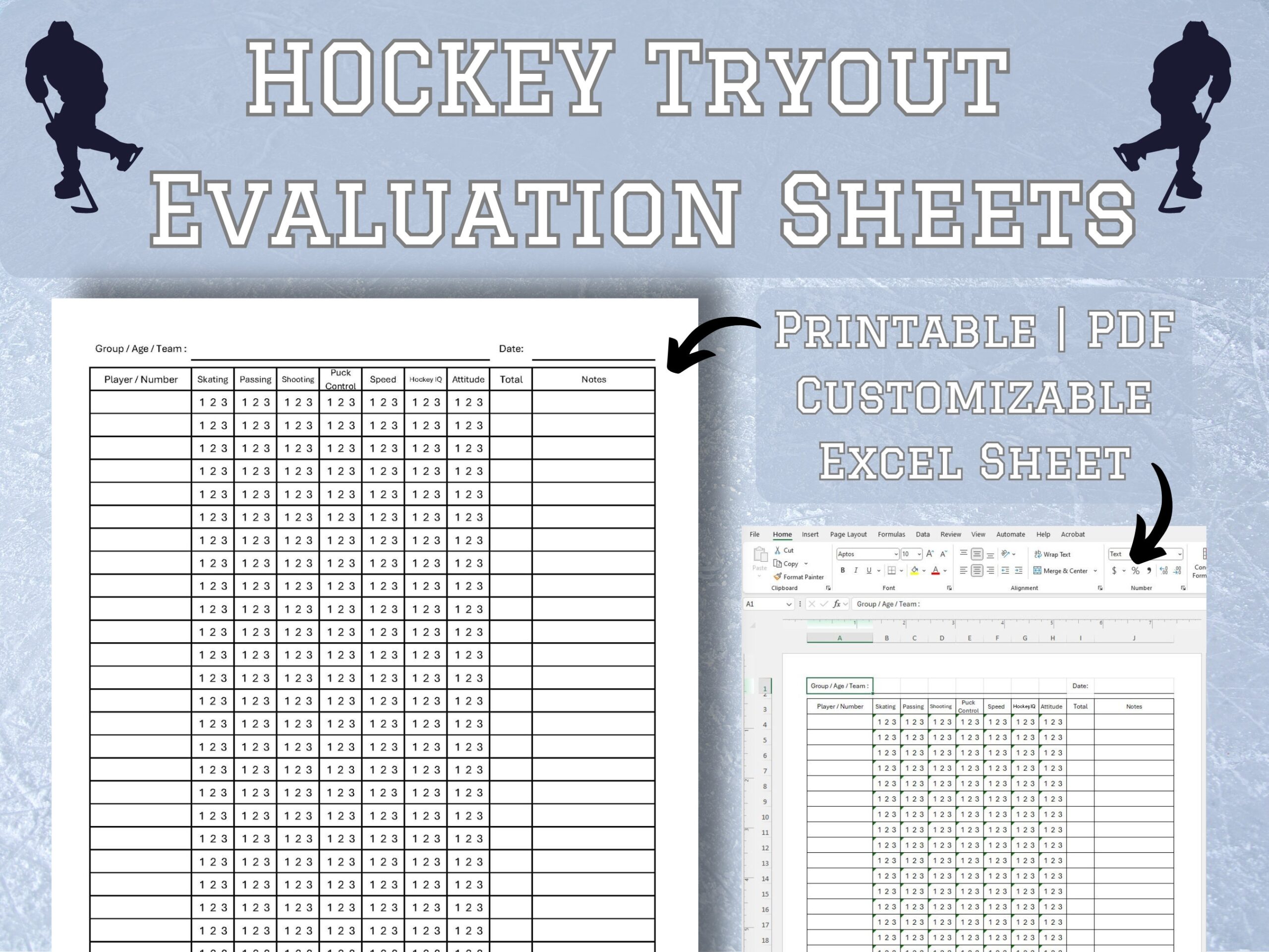 Ice Hockey Score Sheet Template