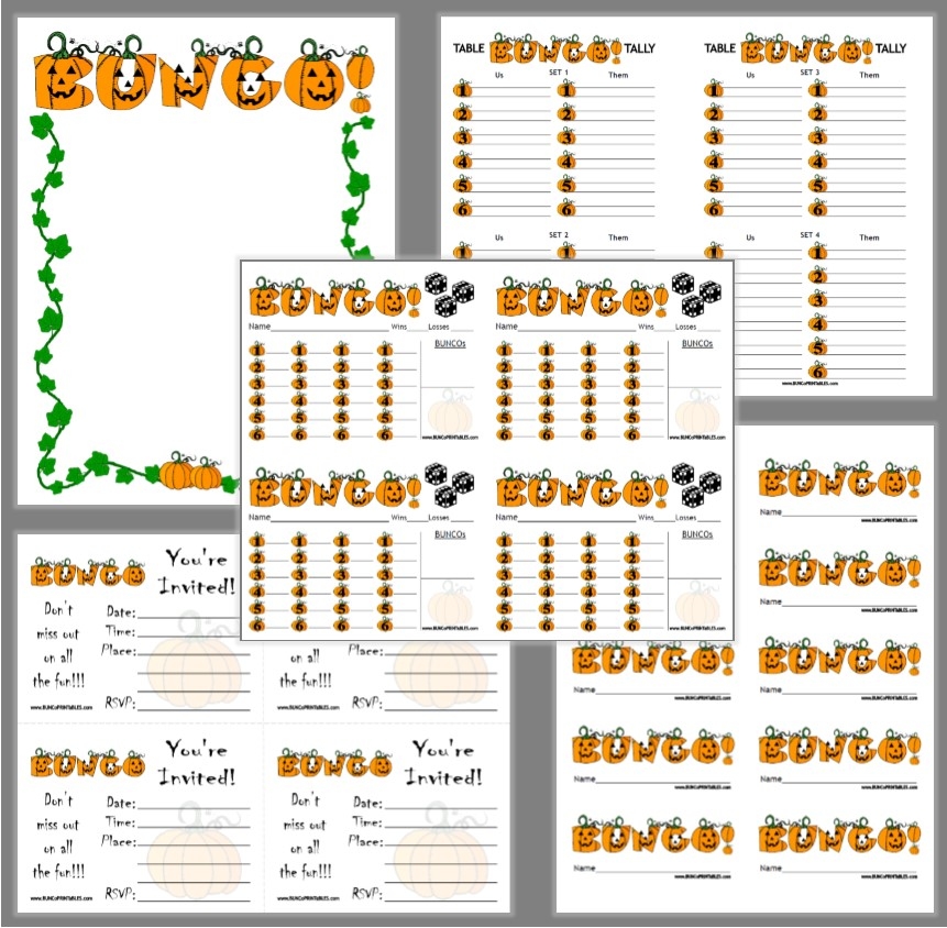Bunco Score Sheets Autumn