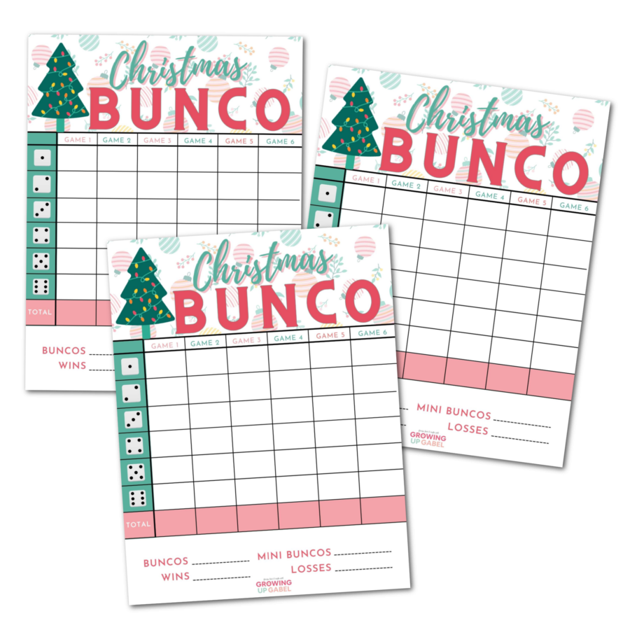 Bunco Christmas Score Sheets