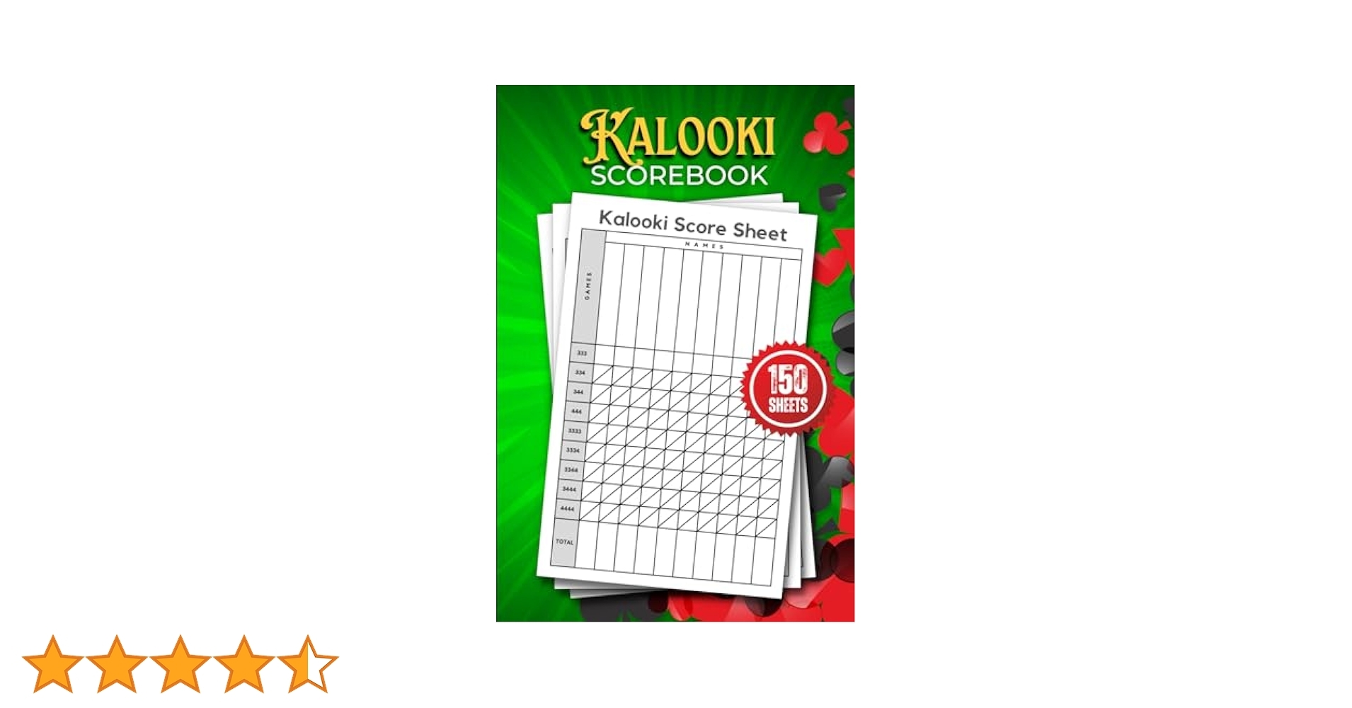 Kalooki Scorebook 150 Sheets For Kalooki Score Logbook 6 X 9 Inches