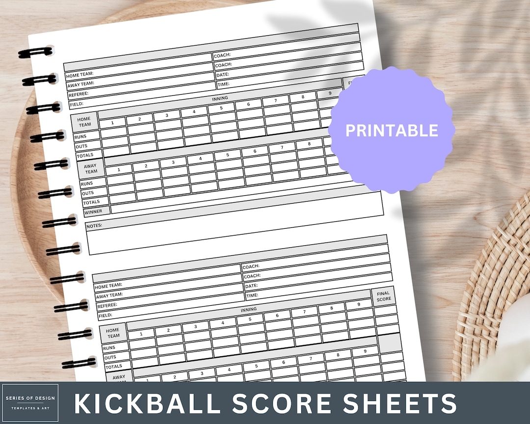 Kickball Score Sheets Your Essential Kickball Game Tracker Printable PDF PNG Etsy Australia