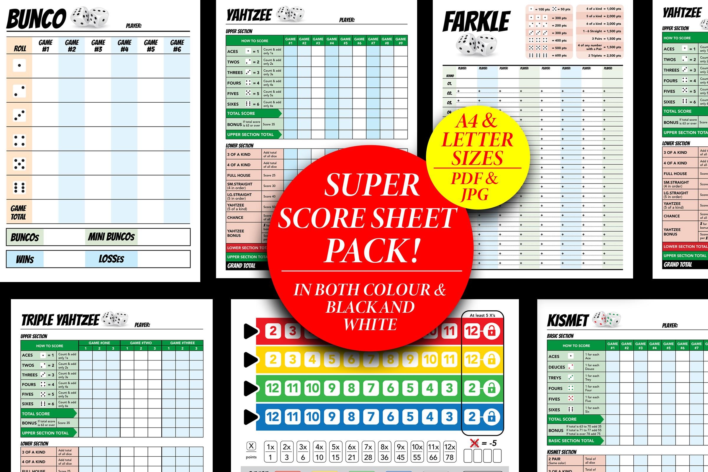 Kismet Score Sheet Etsy