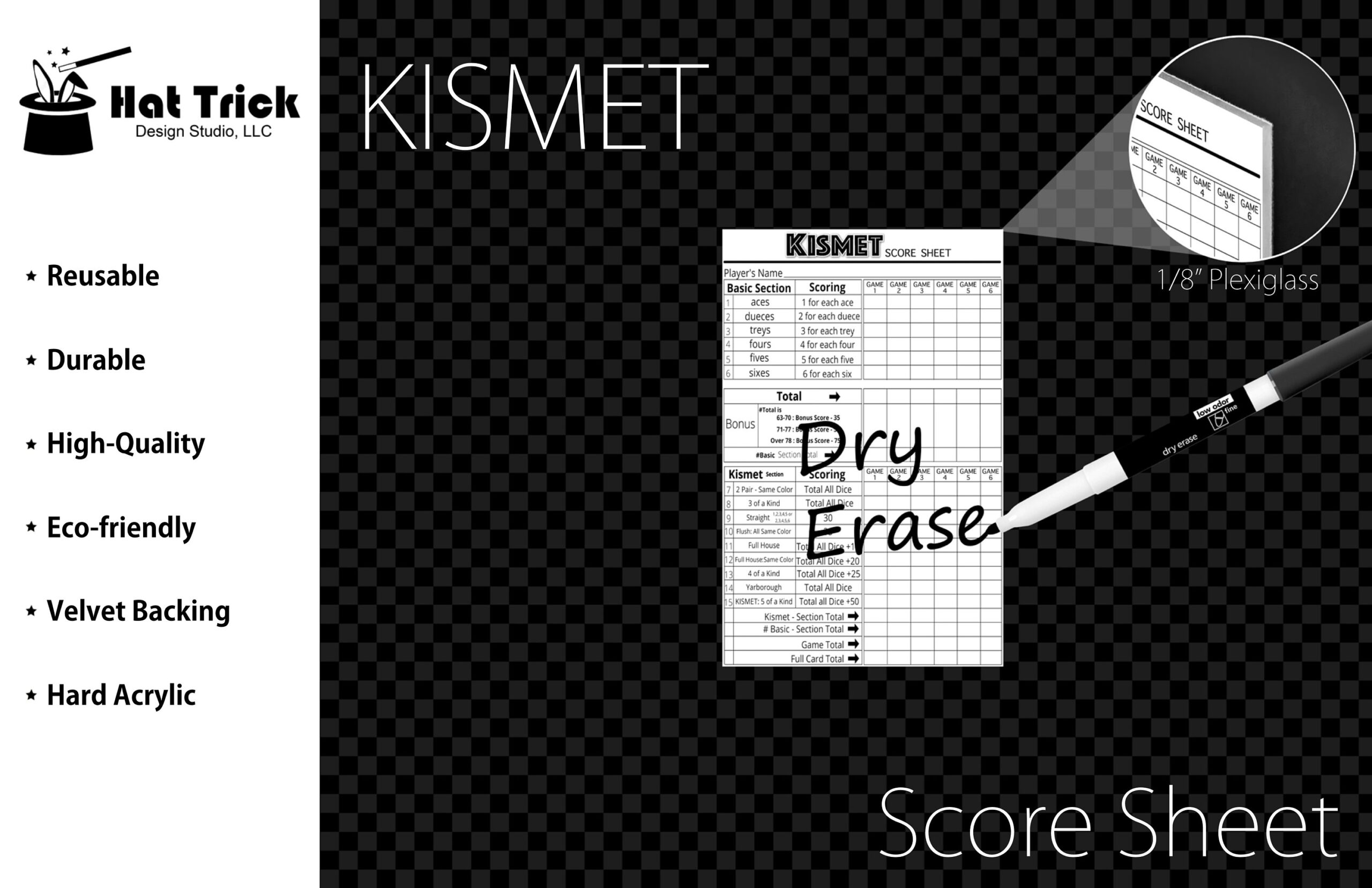 Printable Kismet Score Sheets