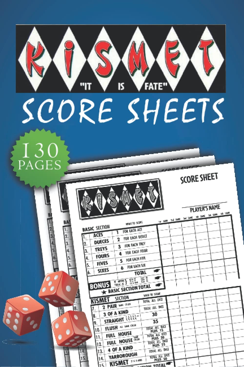 Kismet Score Sheets 6x9 Inches 130 Large Score Pads For Scorekeeping Kismet Scoring Game Record Keeper Book Scoring Pads The Kismet 