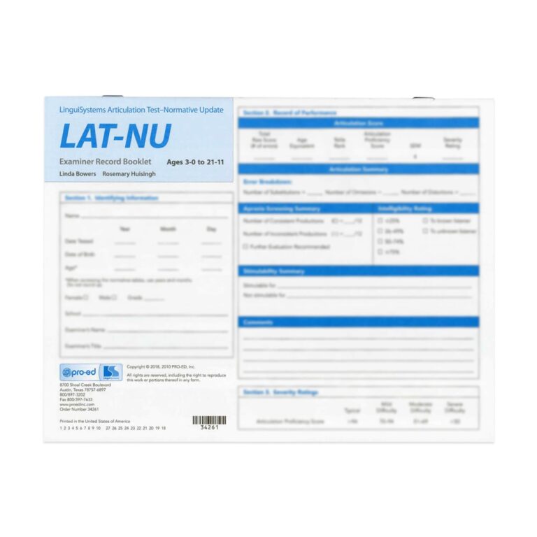 LAT NU Examiner Record Booklets 25 