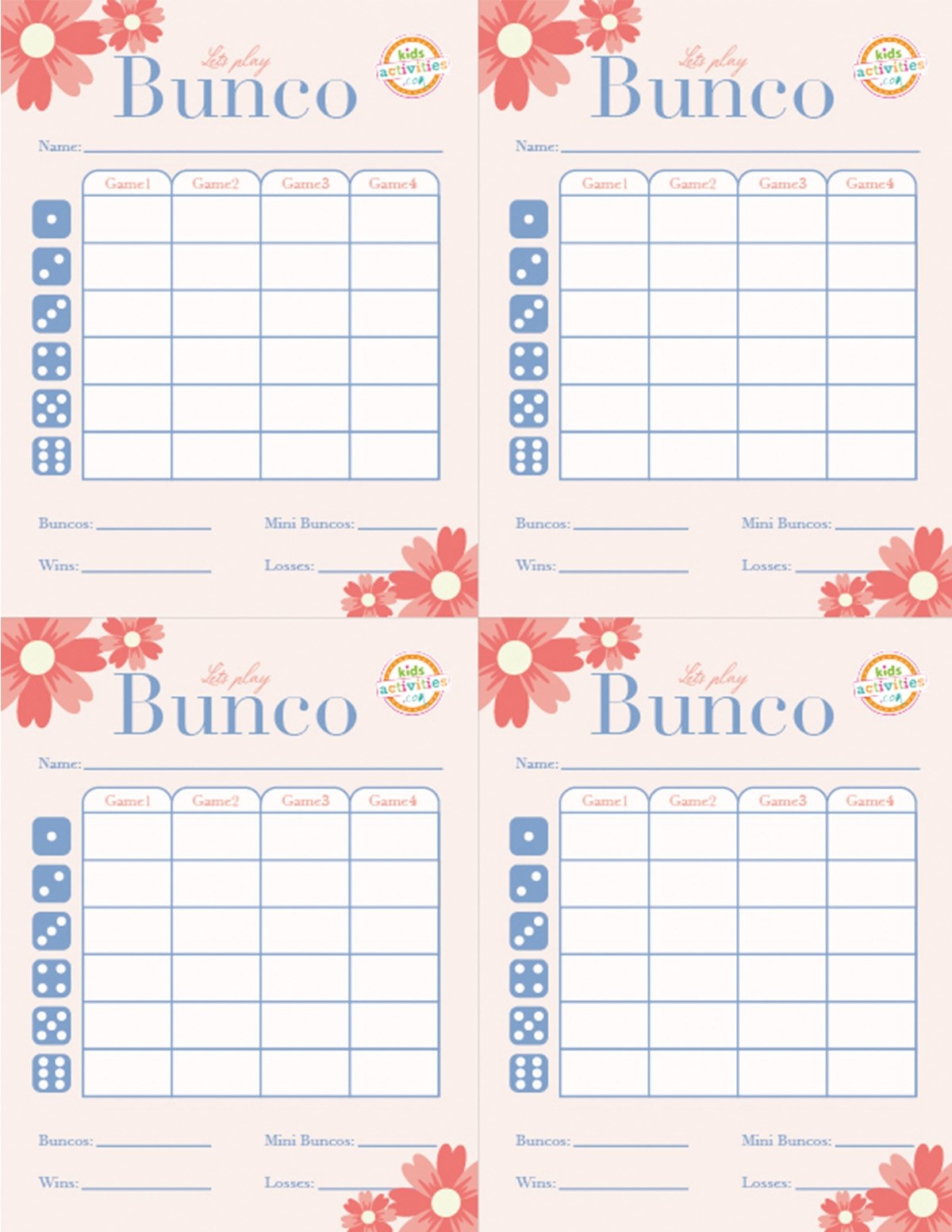 Free Bunco Table Tally Score Sheet Free Bunco Table Tally Score Sheet